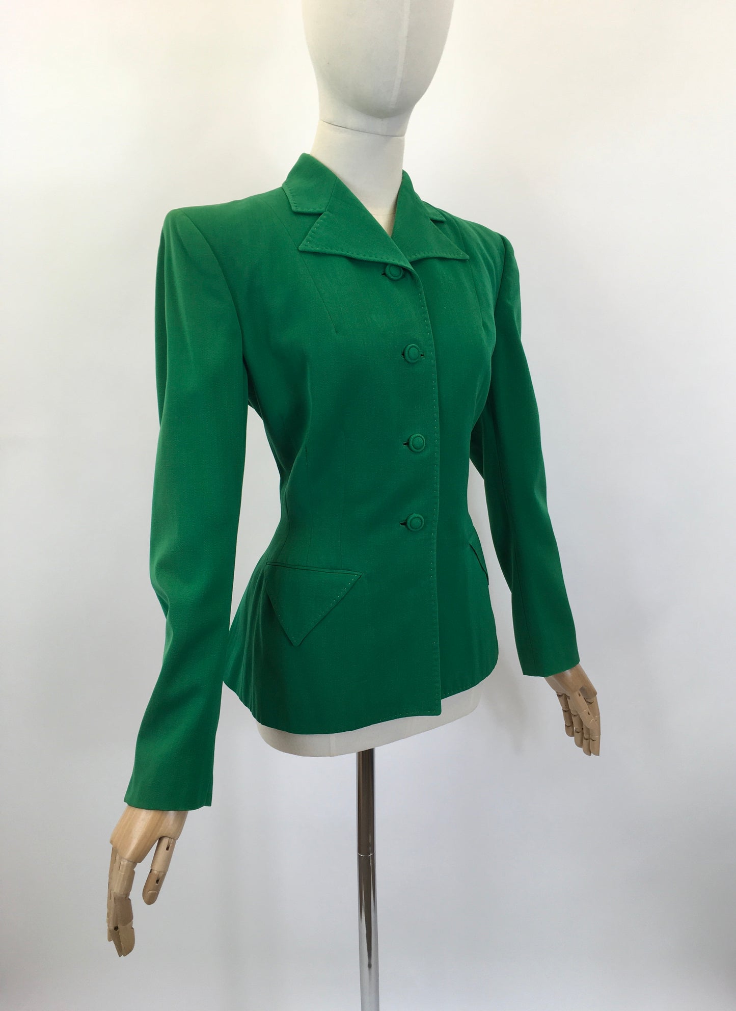 Original 1940's Longline Jacket in Green - By American Label ' Tailorbrooke'