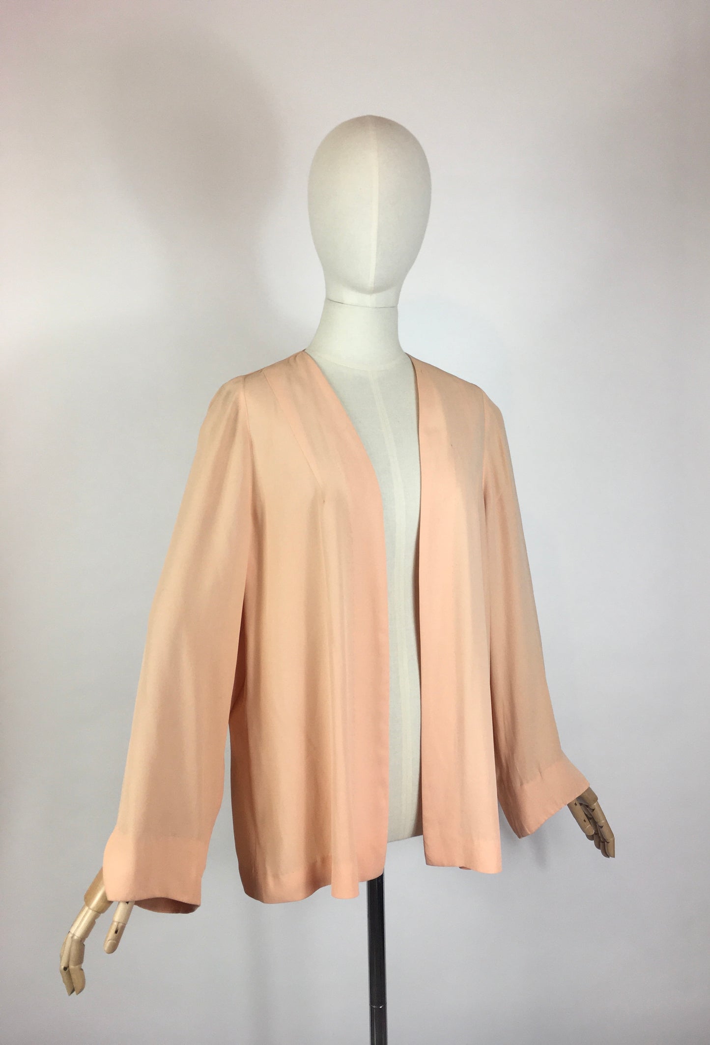 Original 1940’s Edge to Edge Rayon Jacket - In A Darling Soft Apricot Peach