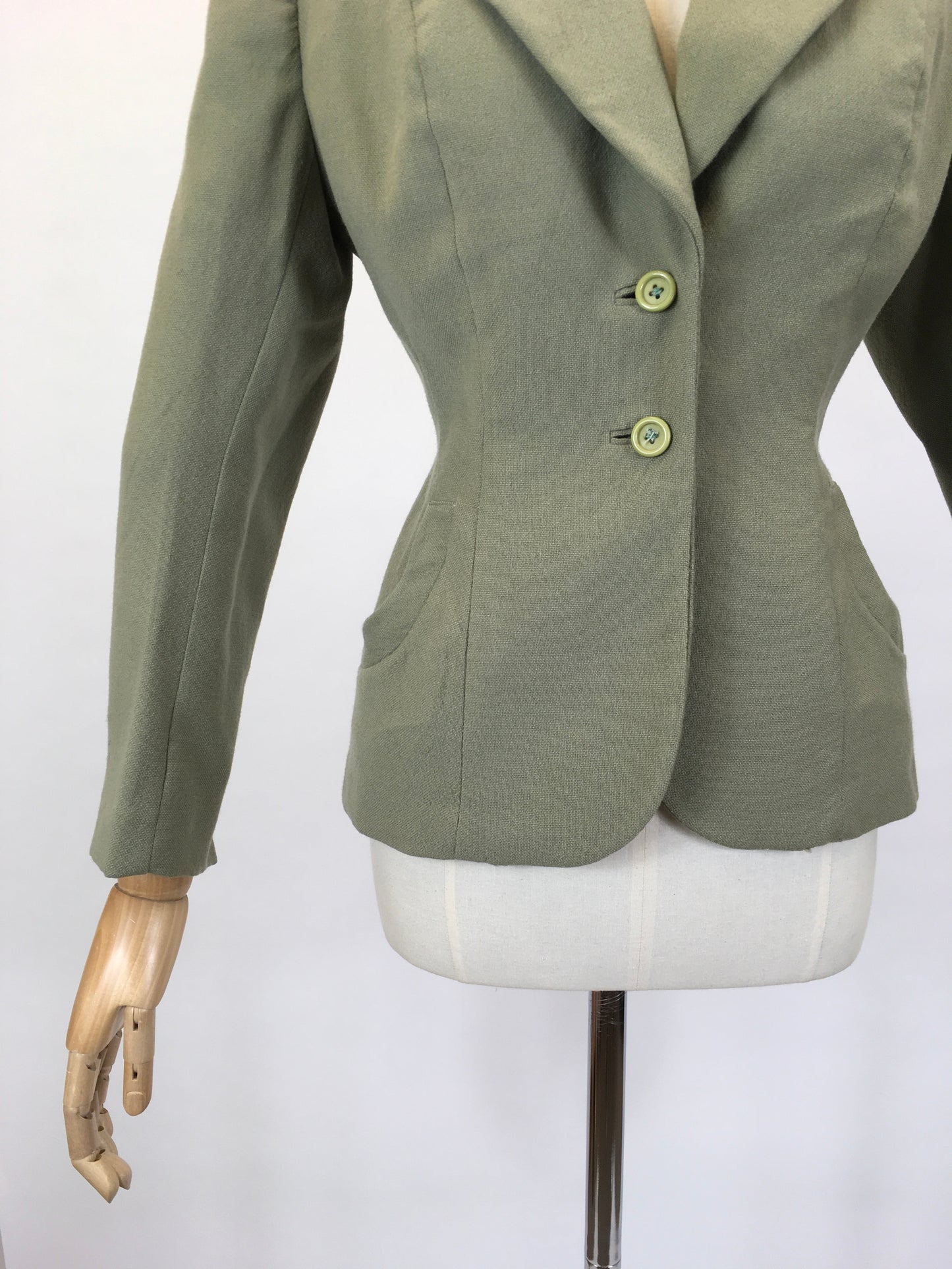 Original late 1940’s early 1950’s Fitted Jacket - In A Lovely Sage Green