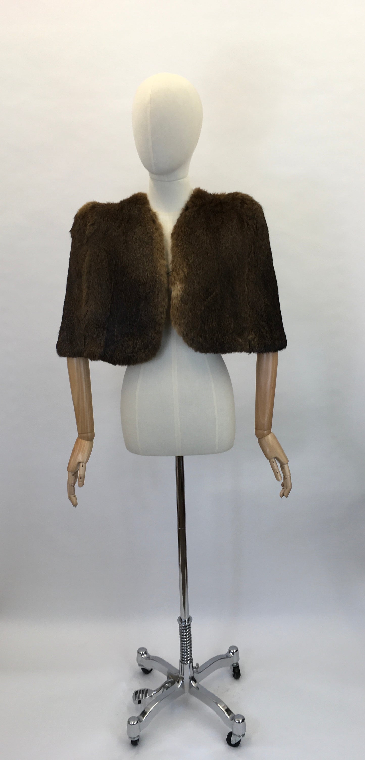 Original 1940’s Rabbit Fur Cape - In A Lovely Warm Brown