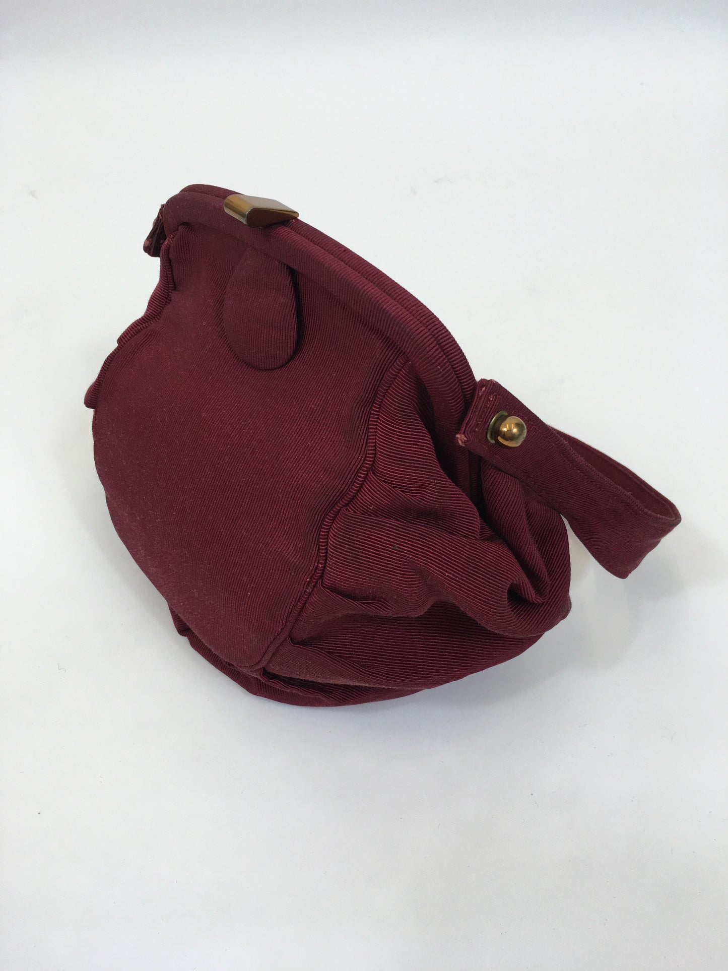 Original 1940's Stunning Grosgrain Handbag - In A Warm Winter Berry