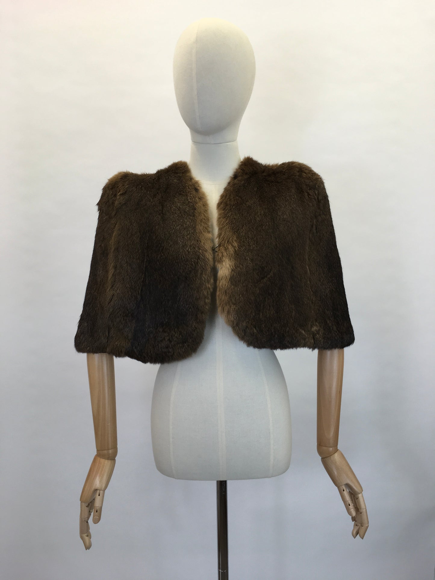 Original 1940’s Rabbit Fur Cape - In A Lovely Warm Brown