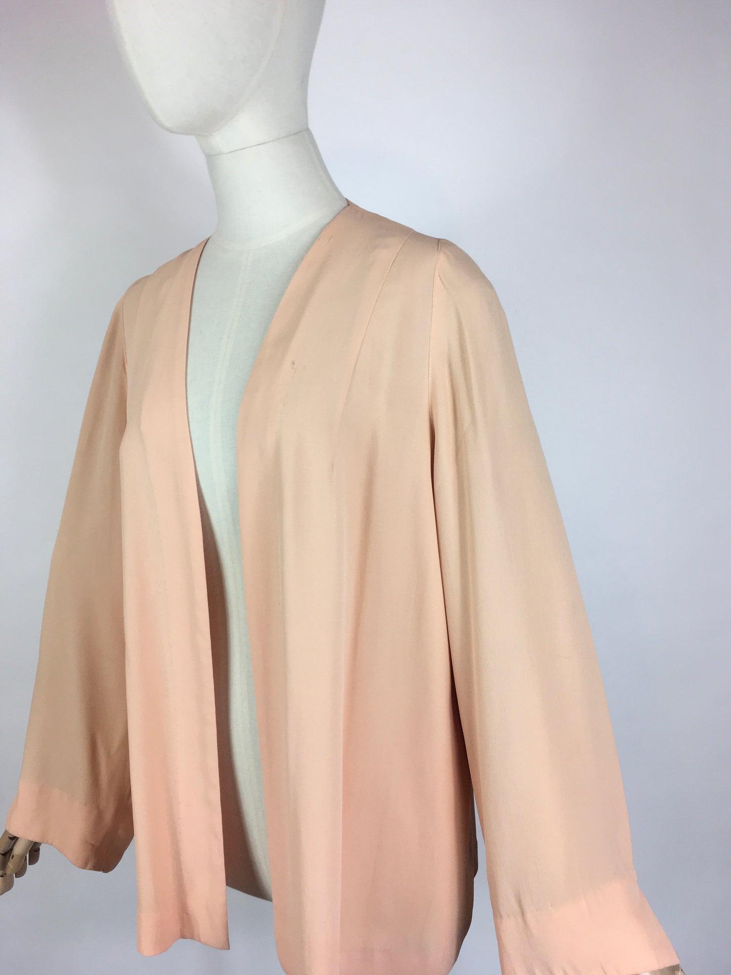 Original 1940’s Edge to Edge Rayon Jacket - In A Darling Soft Apricot Peach