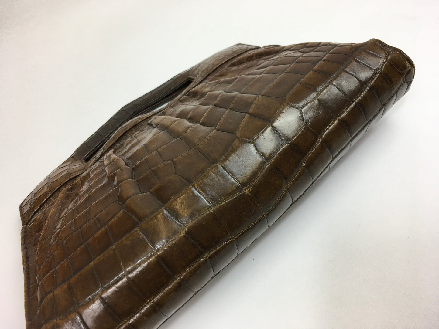 Original Late 1930’s early 1940’s Crocodile Skin Handbag - In A Lovely Warm Brown