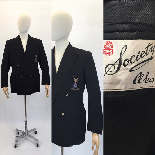 Original Gents Black Jacket by ‘ CWS Society Wear ‘ - Double Breasted with Strong Collar Lapels