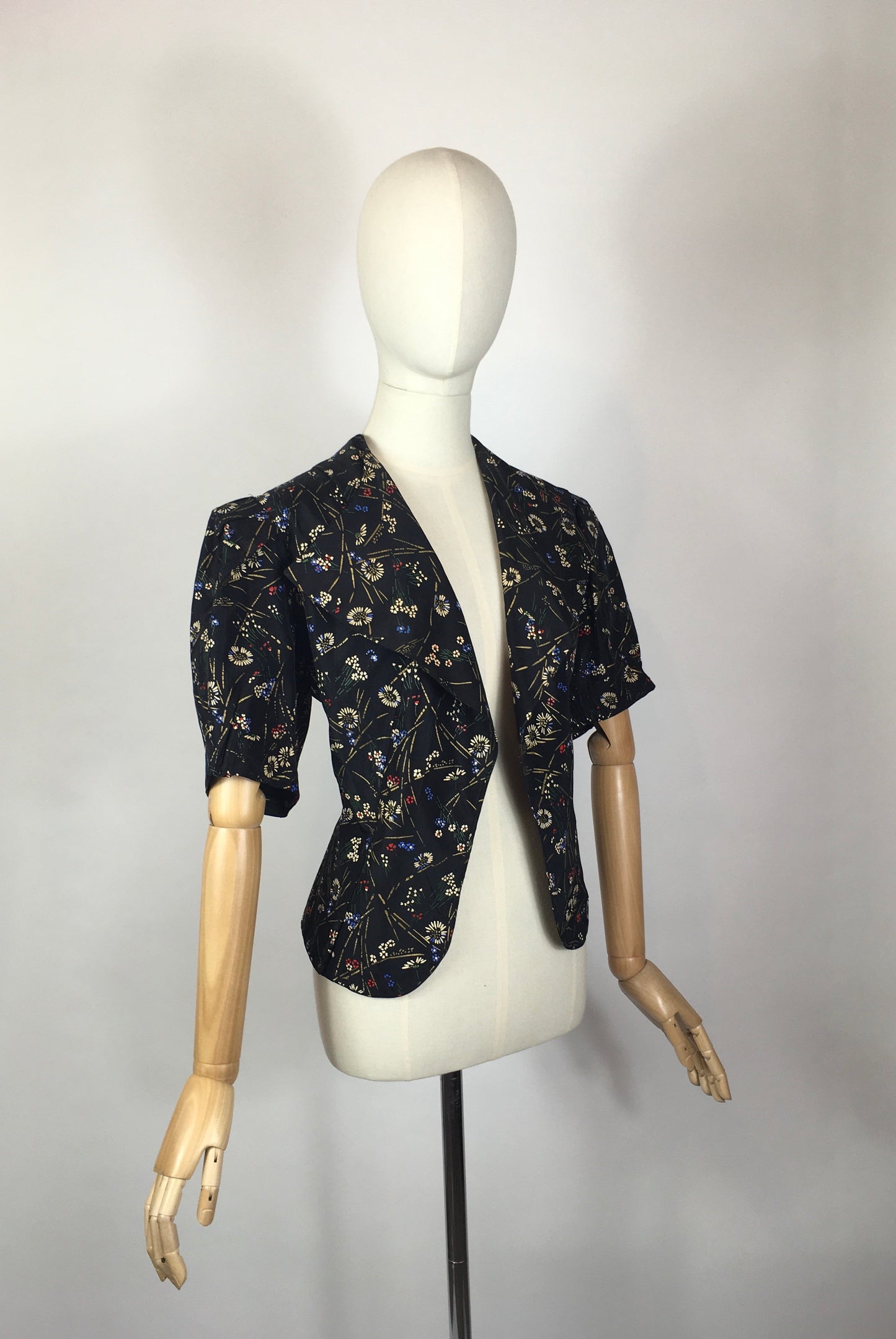 Original 1930’s Exquisite Handpainted Floral Jacket - British Made by ‘ Bermella’ Label