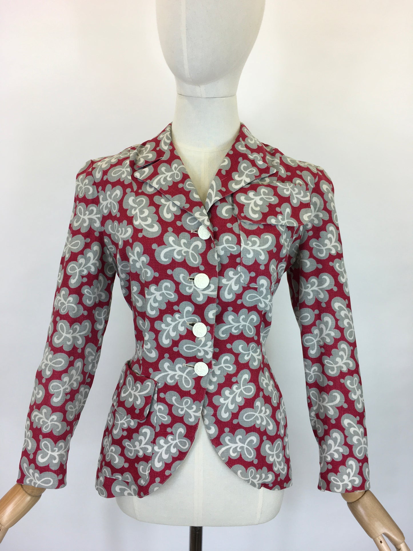 Original 1940s CC41 Utility Marked Moygashol Linen Jacket - By ‘ Fashionsport ‘