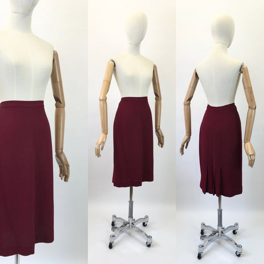 Original 1940's Divine Crepe Skirt - In An Exquisite Deep Wine