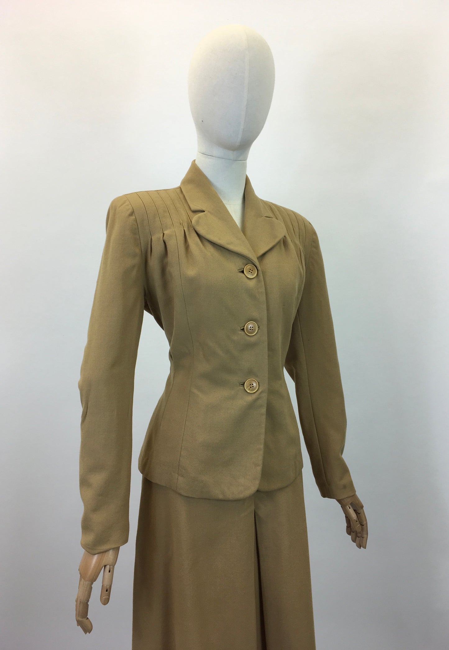 Original 1940's Fabulous Wool 2 pc Suit - In A Deep Mustard