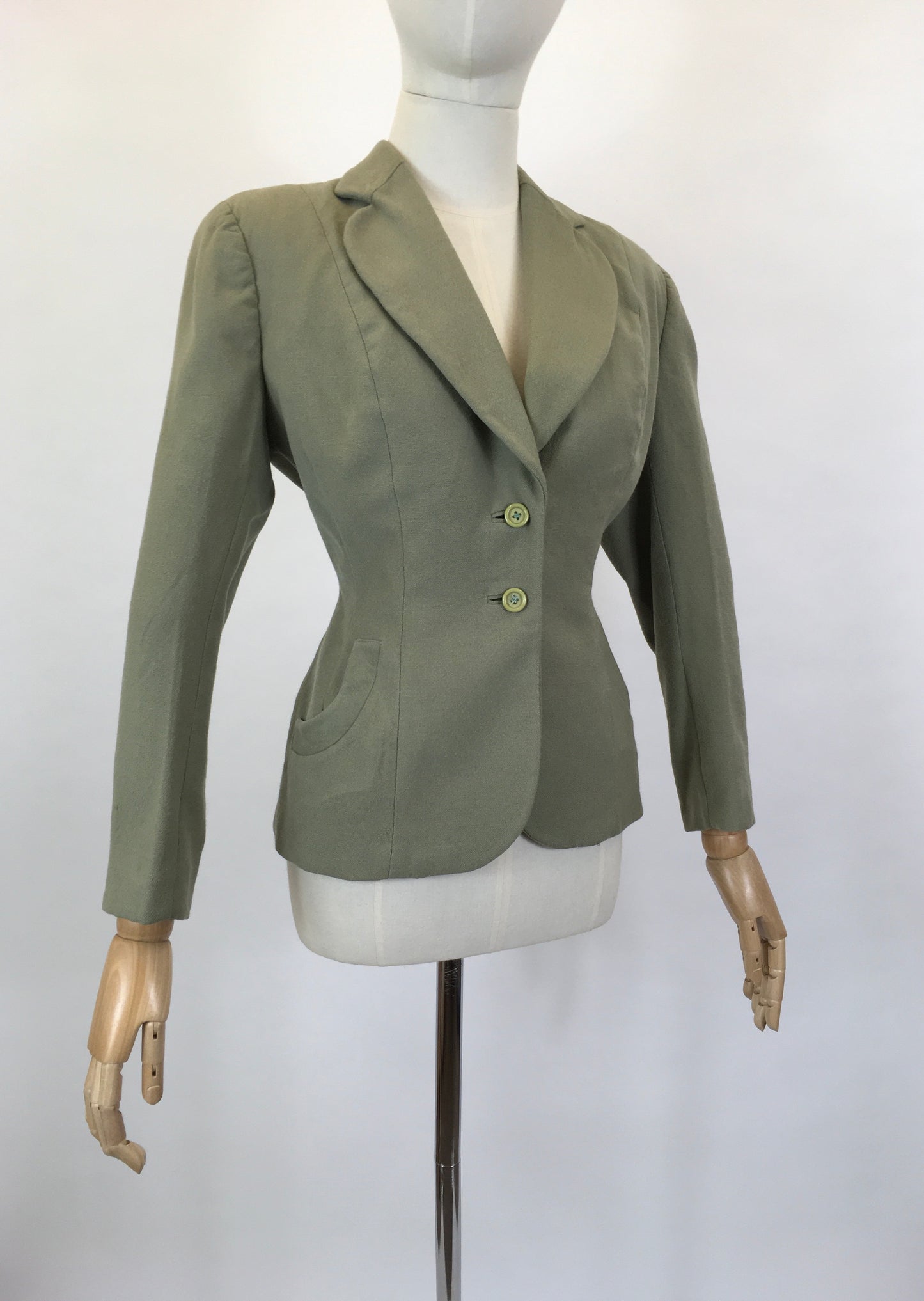 Original late 1940’s early 1950’s Fitted Jacket - In A Lovely Sage Green