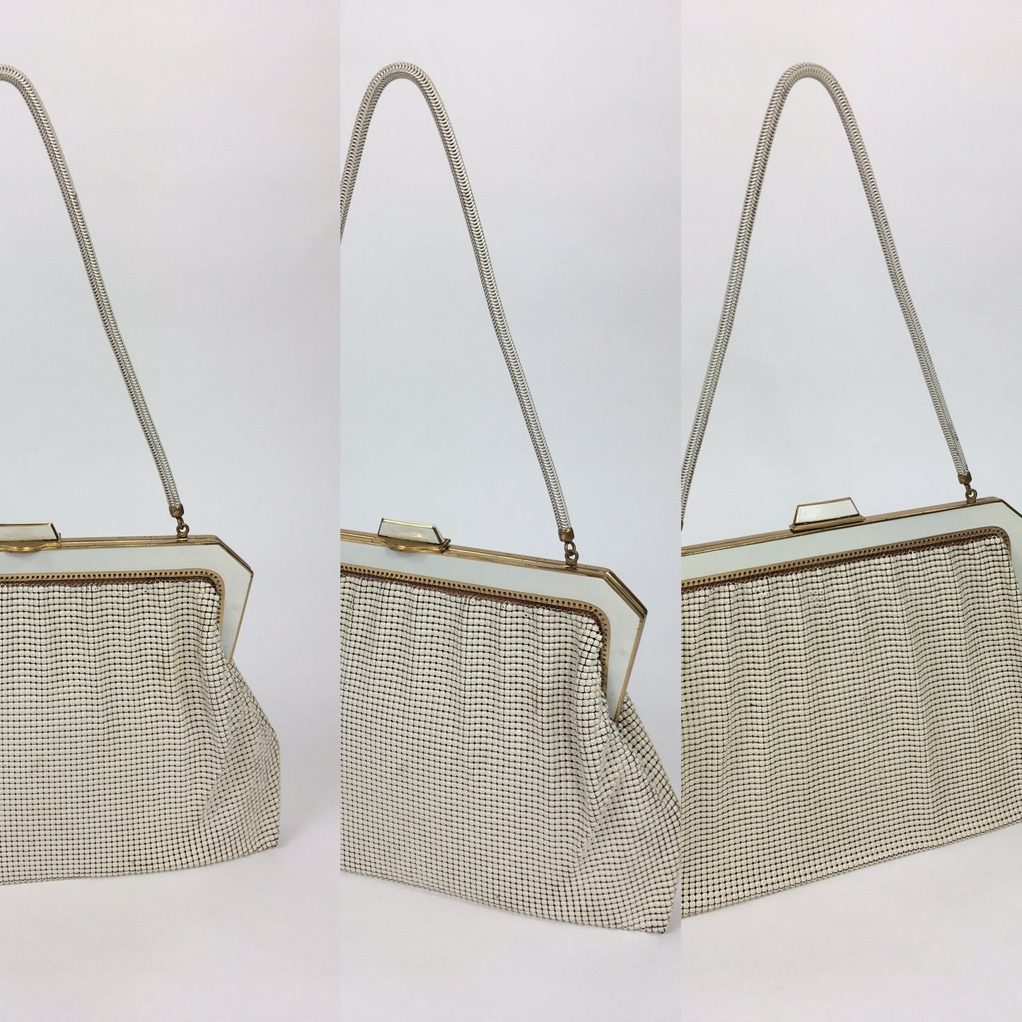 Original Late 1950s Early 1960’s Chain Bag - In a Fabulous Bright White with Lots of Movement