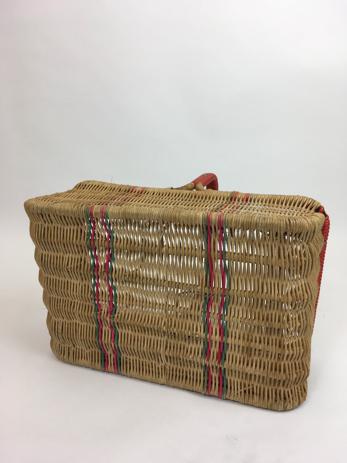 Original 1940’s Wicker Basket - In Naturals, Reds and Greens