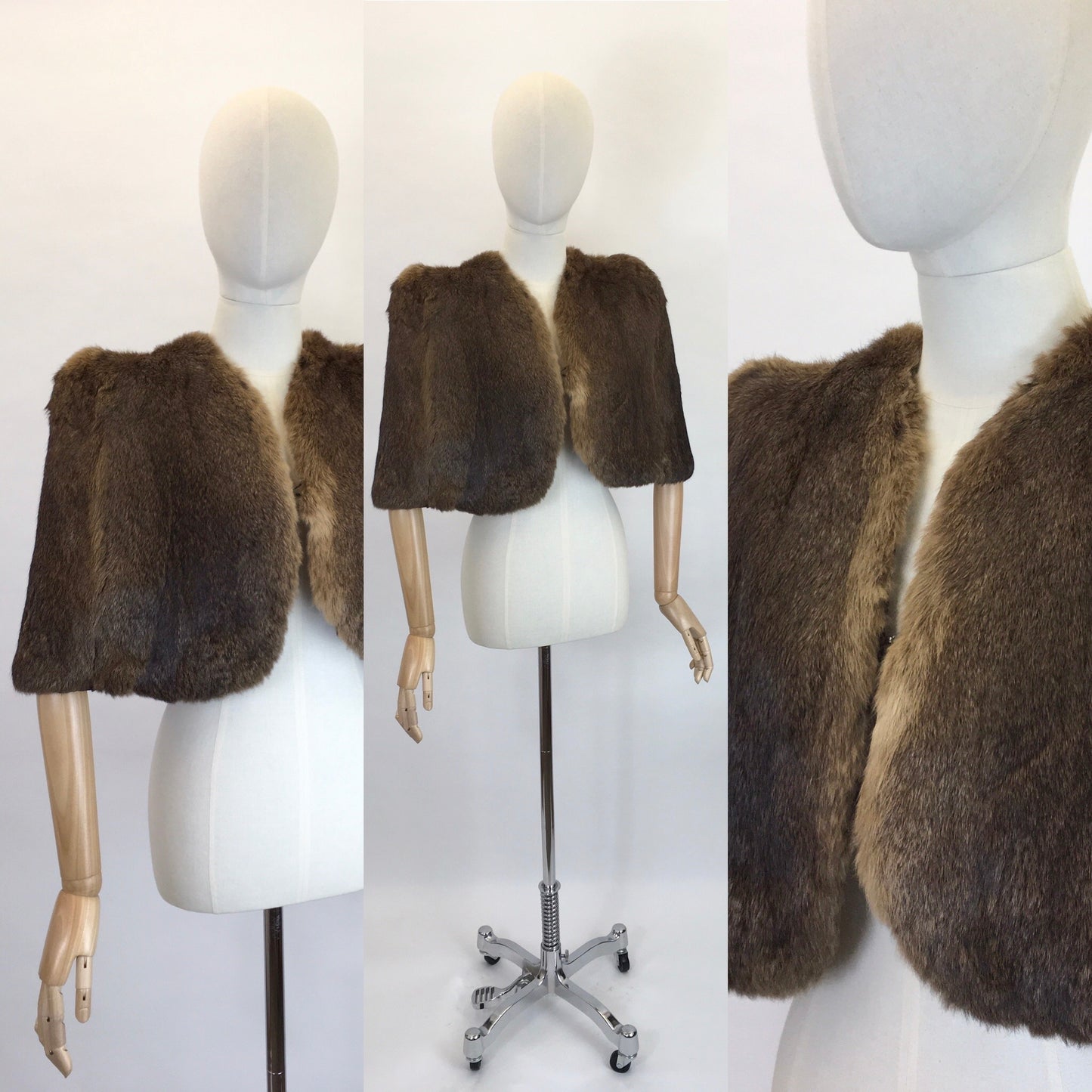 Original 1940’s Rabbit Fur Cape - In A Lovely Warm Brown