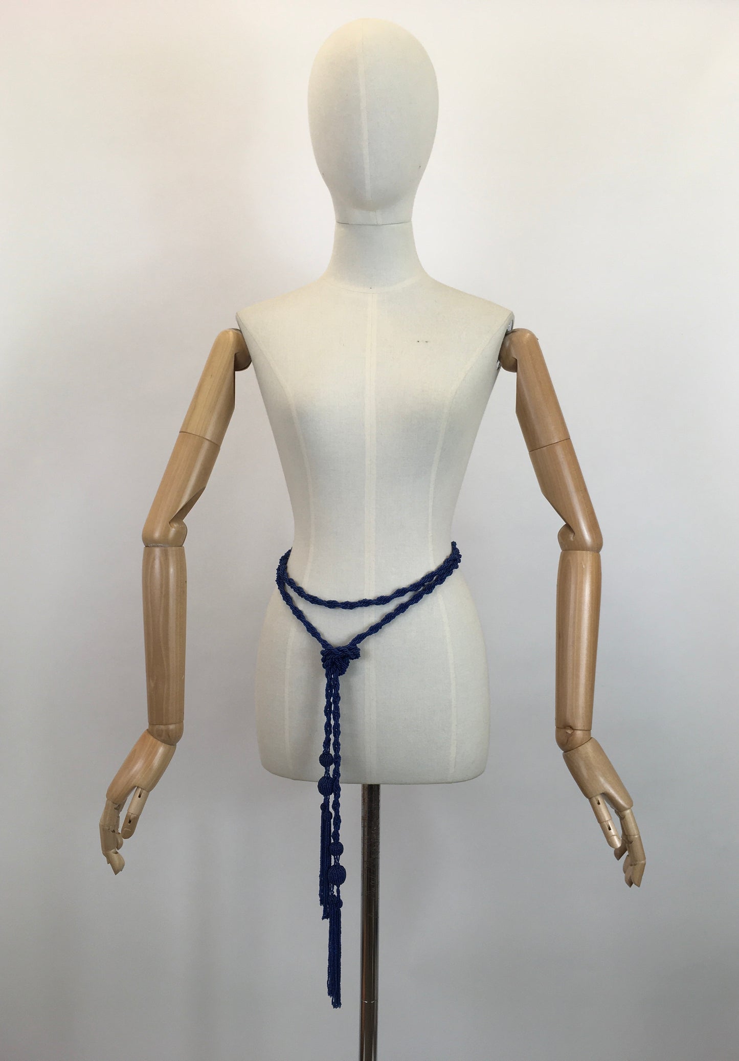 Original 1920's Sublime Beaded Tassel Belt - In a Stunning Cobalt Blue