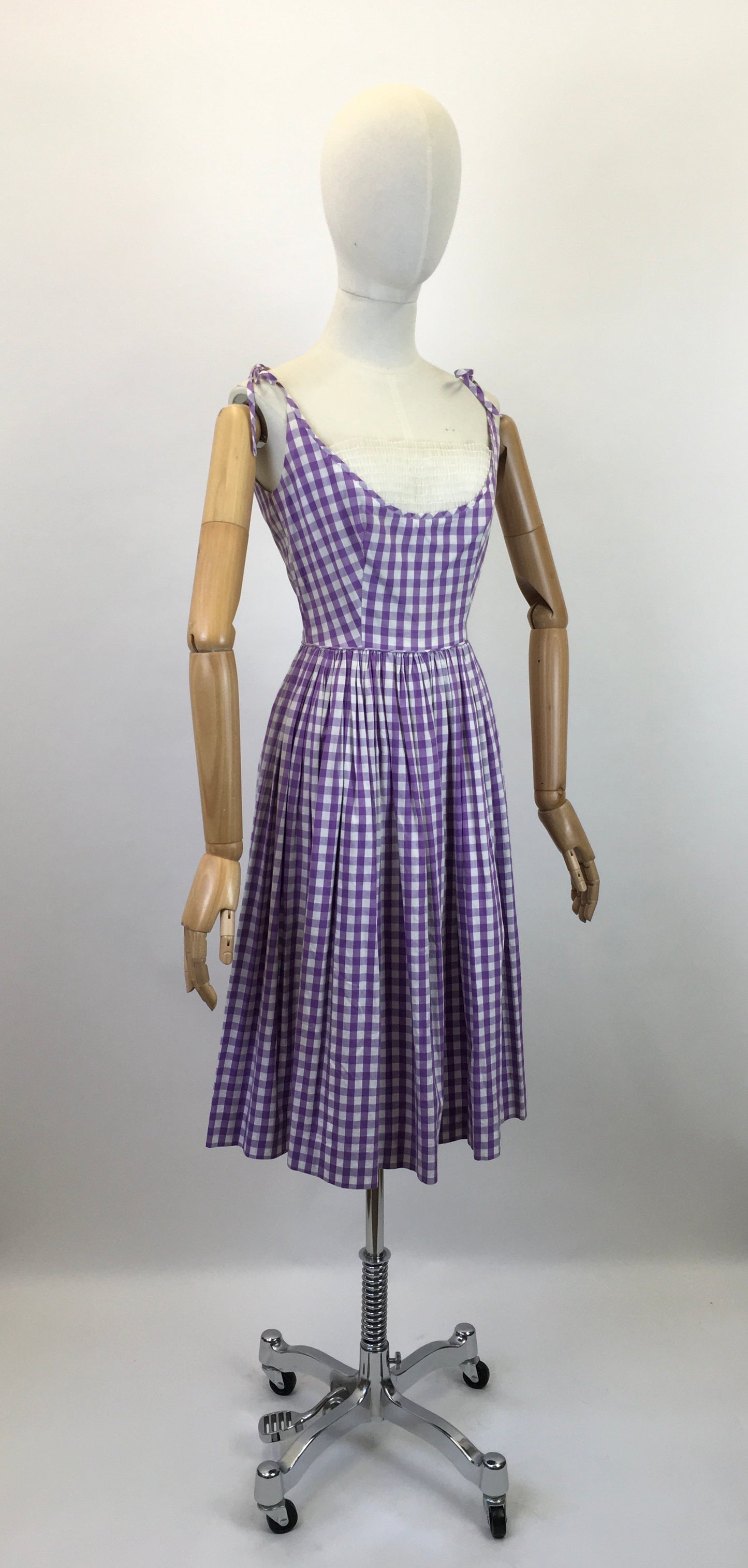 Original 1950's Darling ' Sambo Fashions' Frock - In A Beautiful Purple and White Gingham