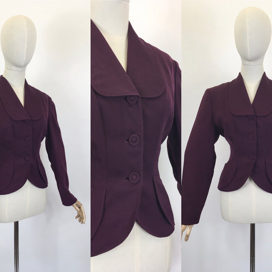 Original 1940’s Stunning Fitted Jacket - In A Divine Deep Plum Colour way