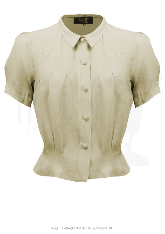 House Of Foxy 1930’s Bonnie Blouse in Antique Cream