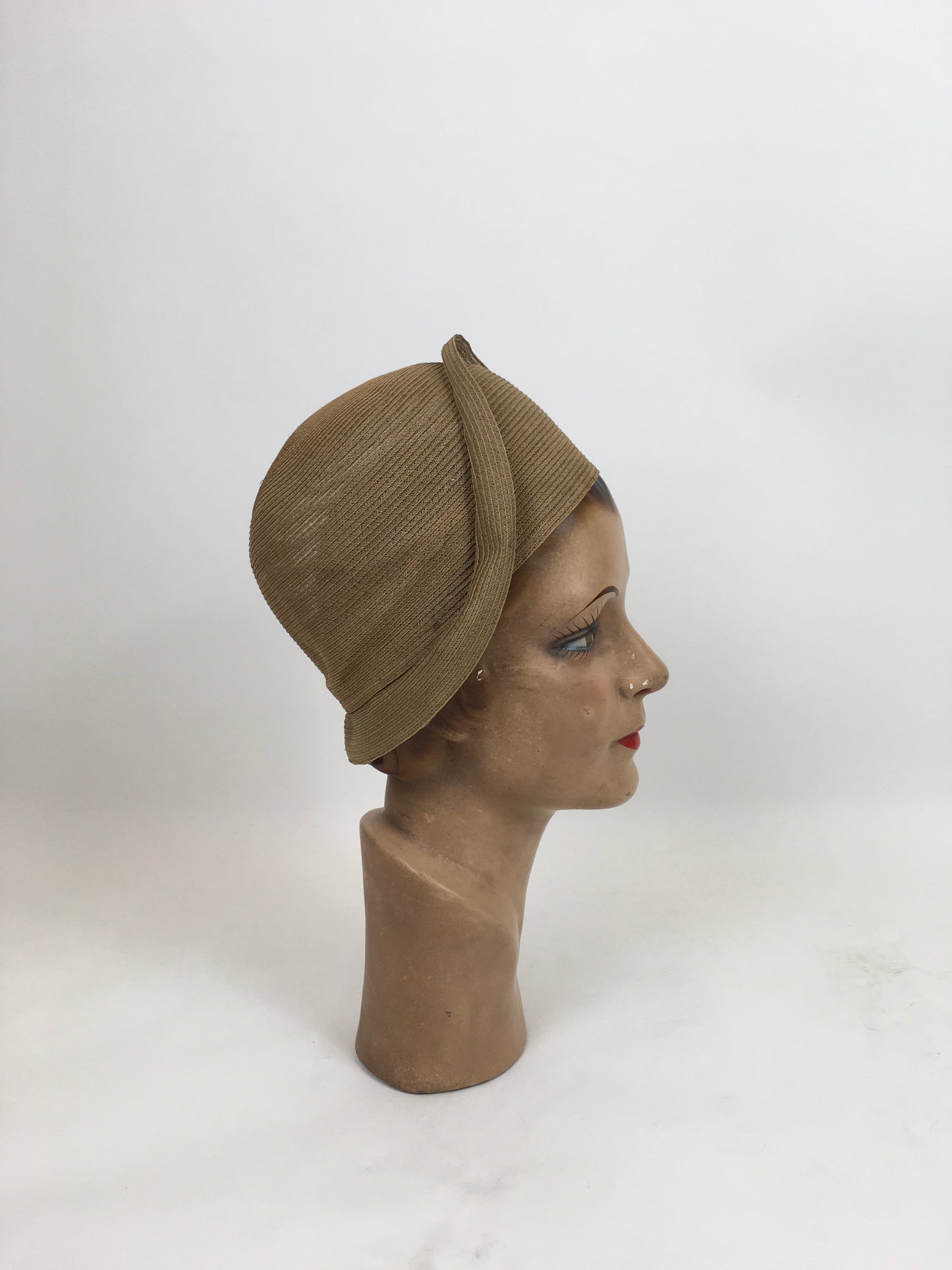 Original 1920's Iconic Natural Straw Cloche - With Stunning Silhouette