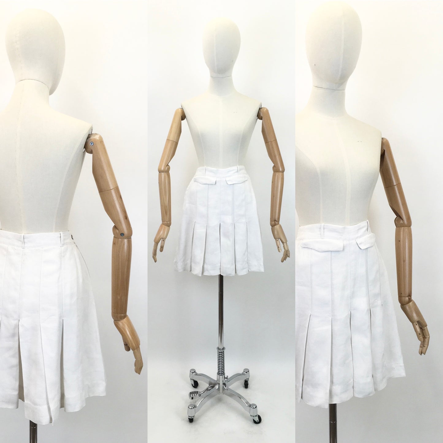 Original Fabulous 1930's Pleated Shorts - In White Linen