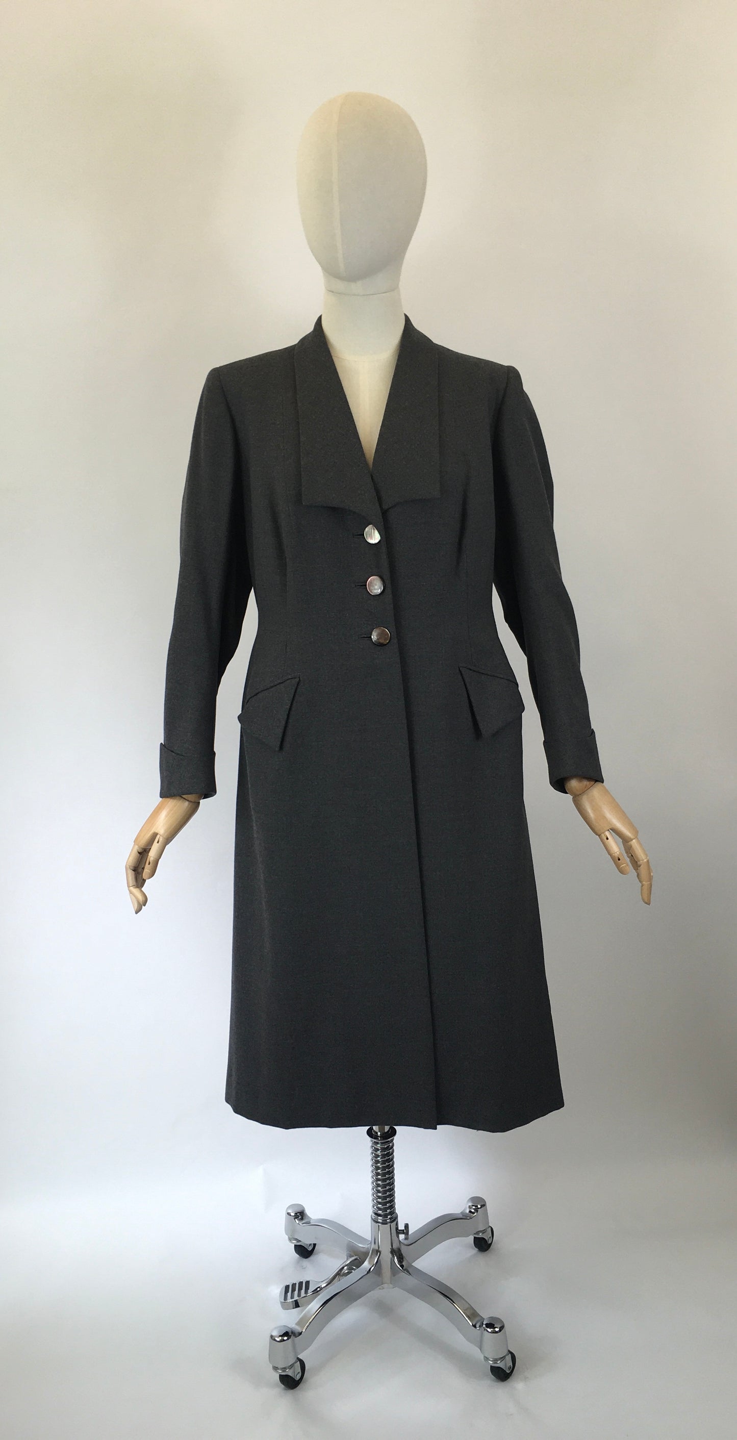 Original 1930’s Tailored Spring Weight Coat - In Grey