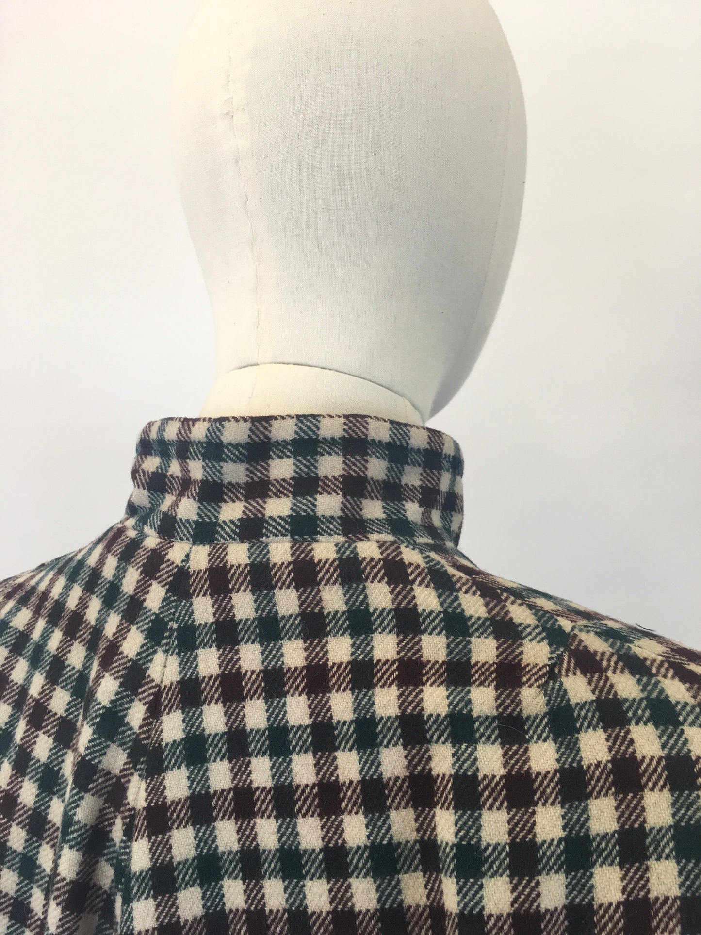 Original 1940's Fabulous Wool Swing Jacket - In Warming Brown and Forest Green