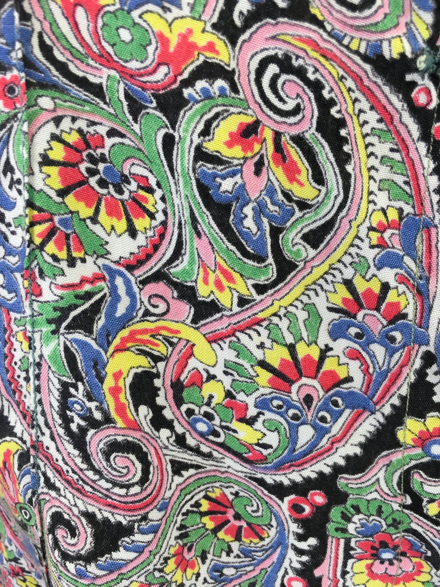 Original 1940's Fabulous Cotton Paisley Print Blouse - In Multi Coloured Brights