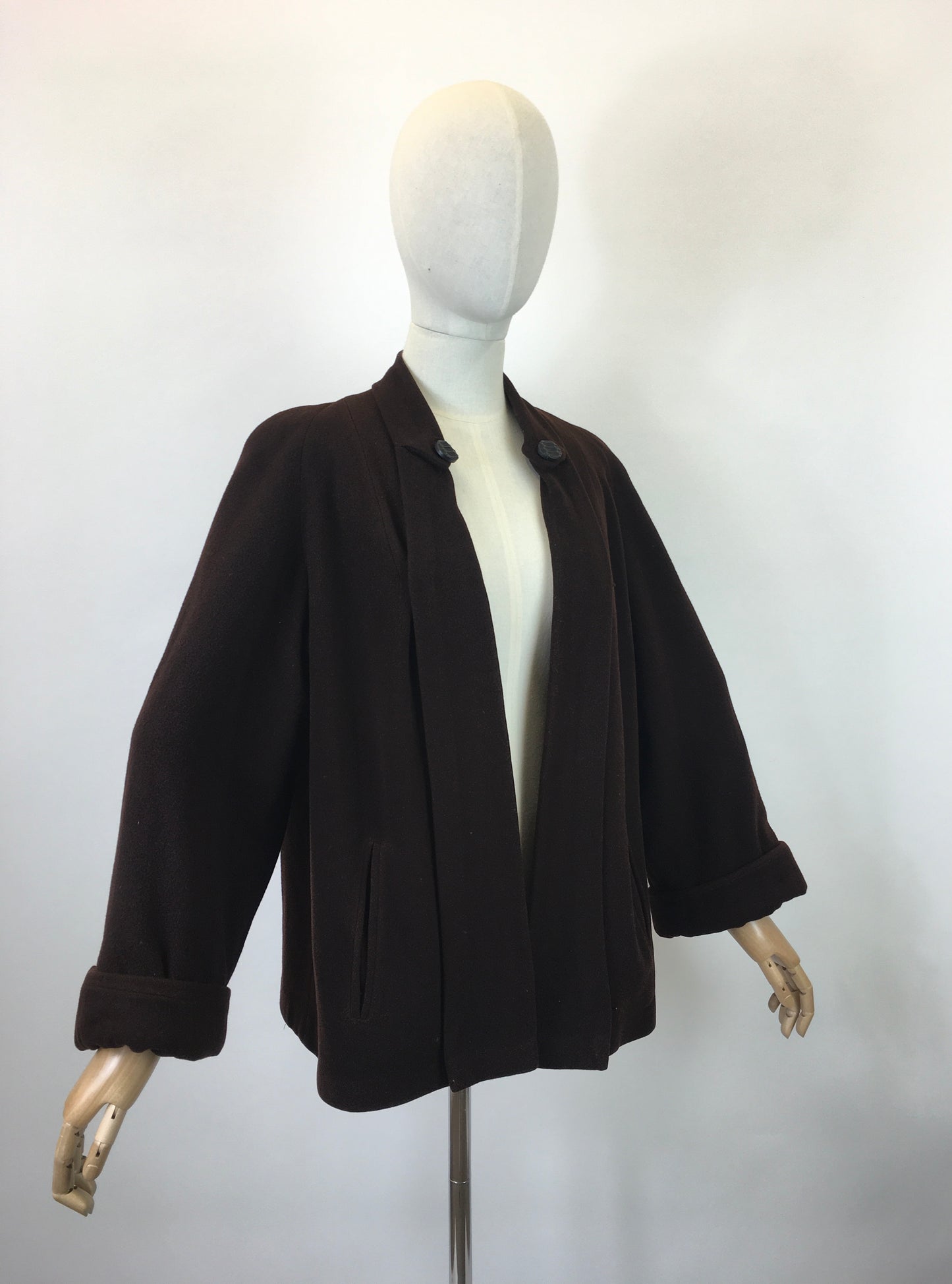 Original 1940’s Fabulous Swing Jacket - In A Warm Chocolate Brown