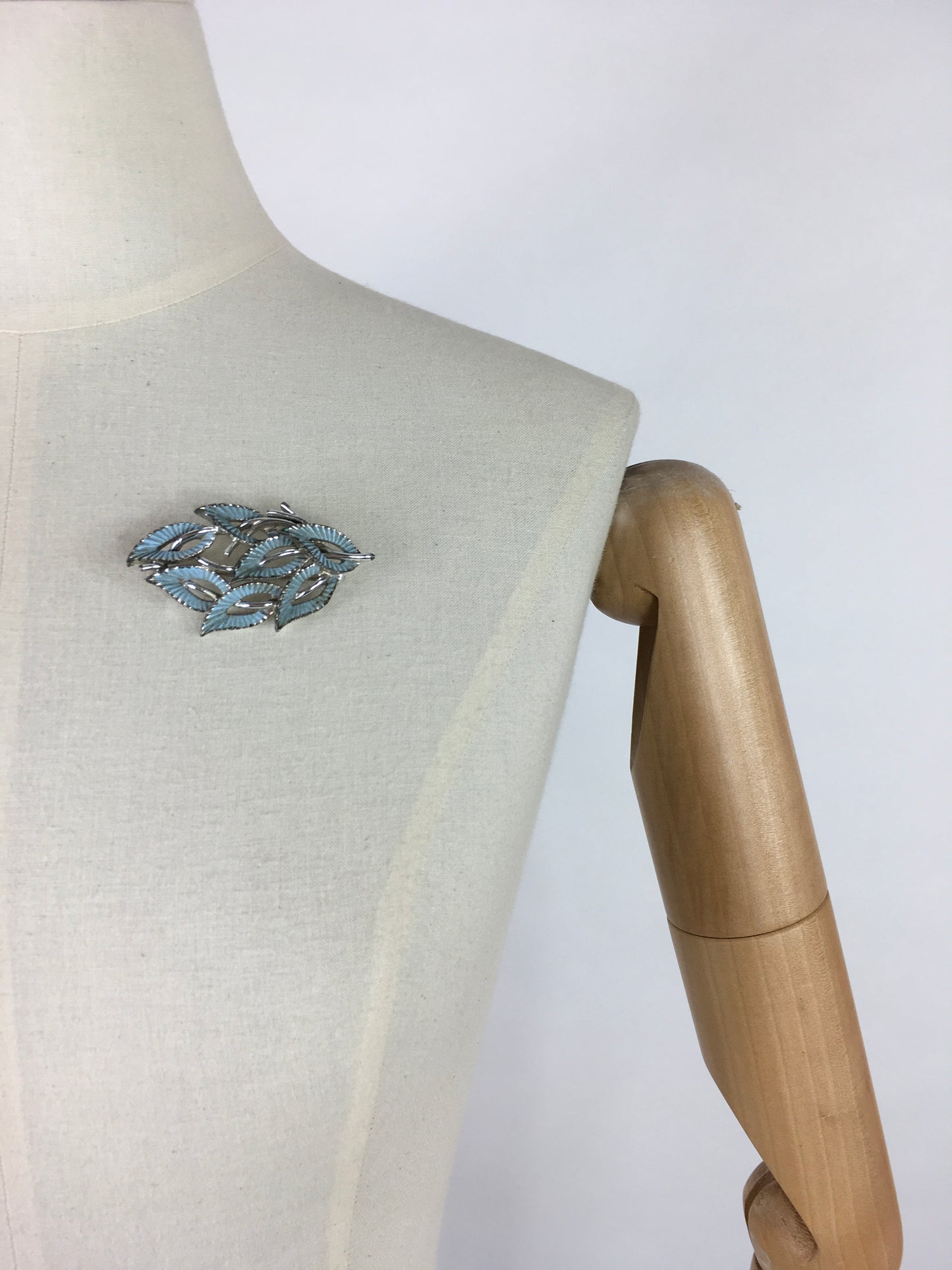Original 1950s Powder Blue Brooch - Fabulous Shaped Piece of Costume Jewellery