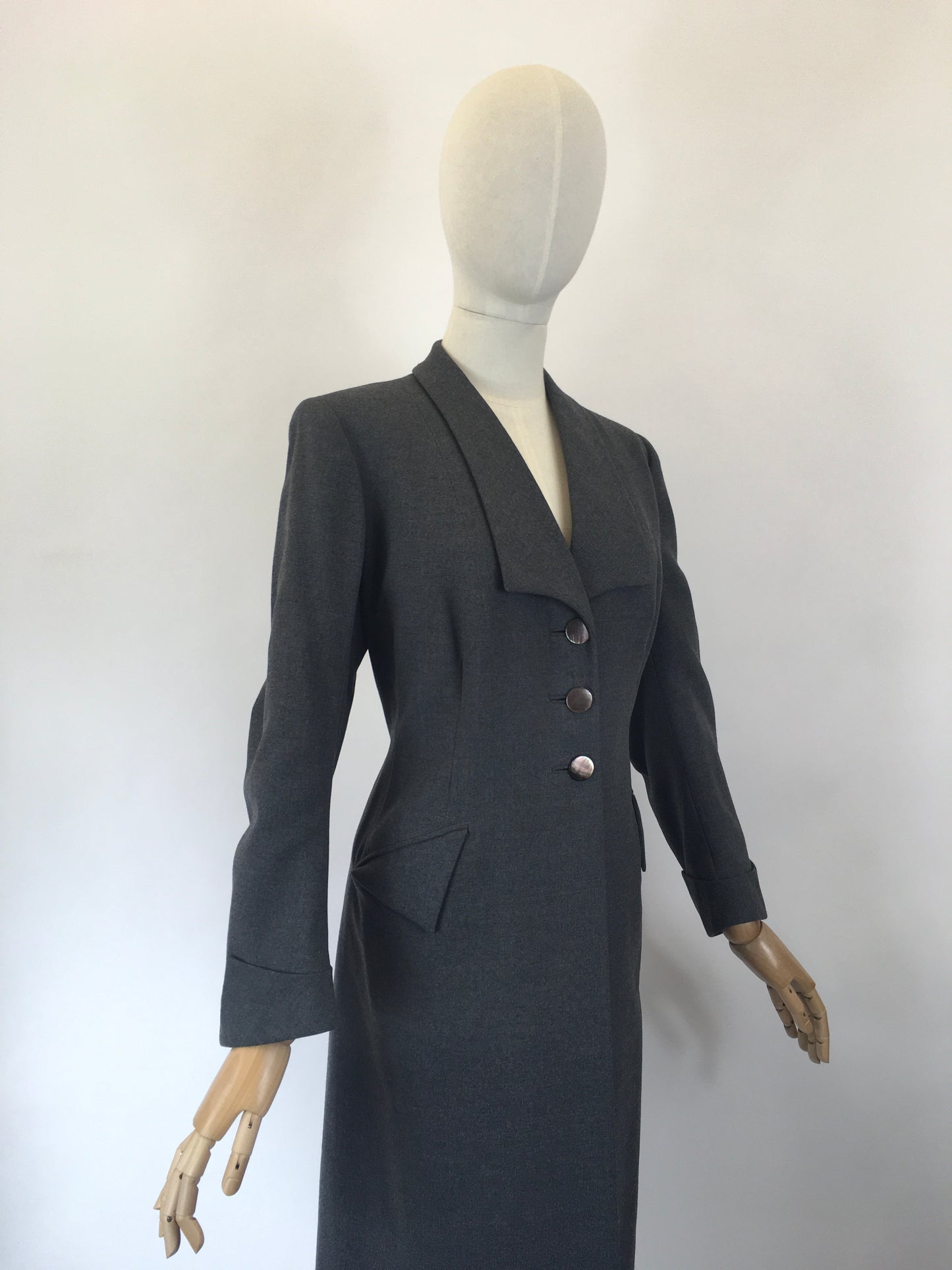 Original 1930’s Tailored Spring Weight Coat - In Grey