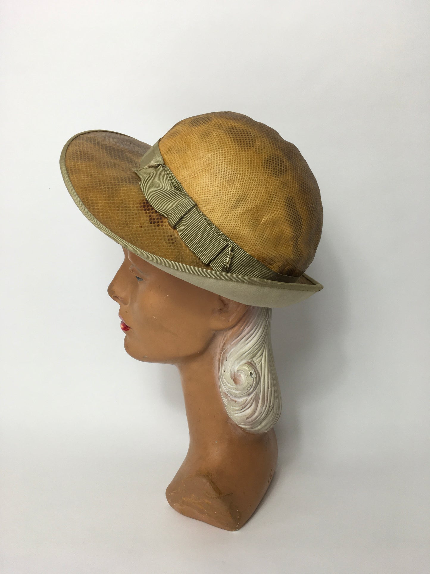 Original 1930’s Matching Snakeskin Cloche Hat & Gloves Set - Festival of Vintage Fashion Show Exclusive