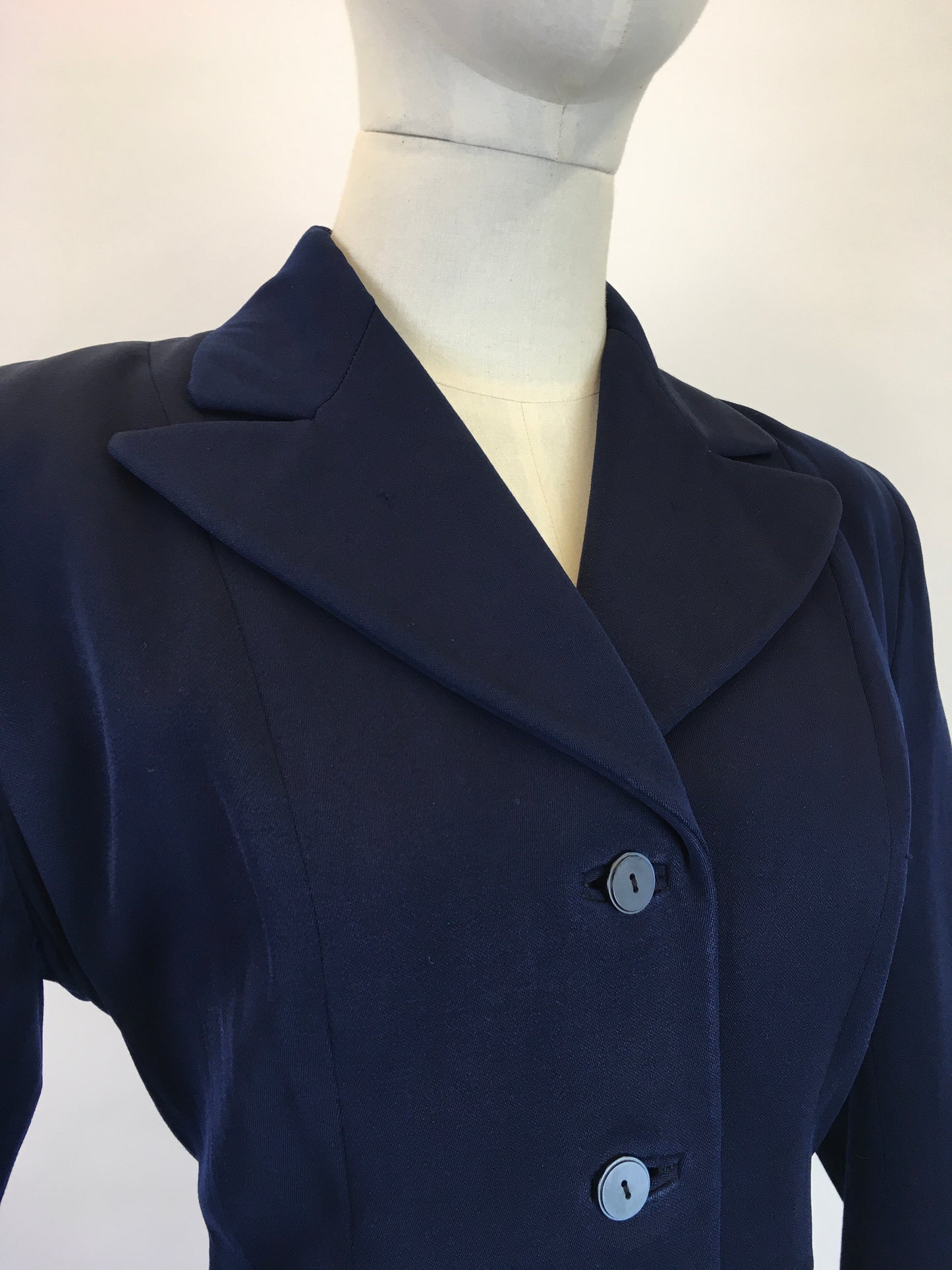 Original 1940’s Beautiful Navy Jacket - With A Classic 1940’s Silhouette and Details