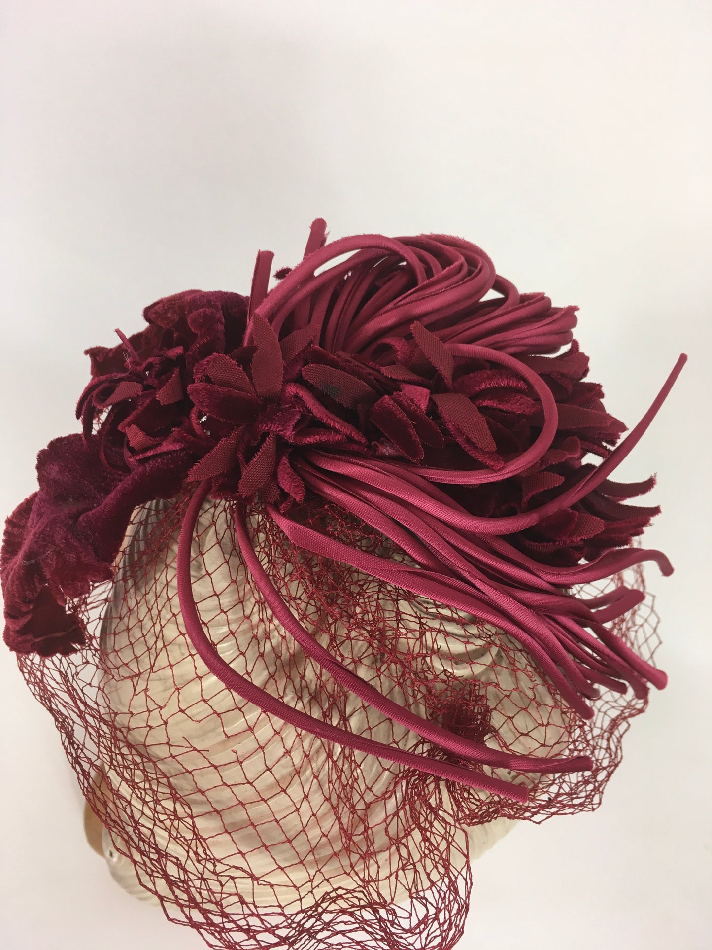 Original 1940s American Headpiece - In a Beautiful Deep Wine Colour