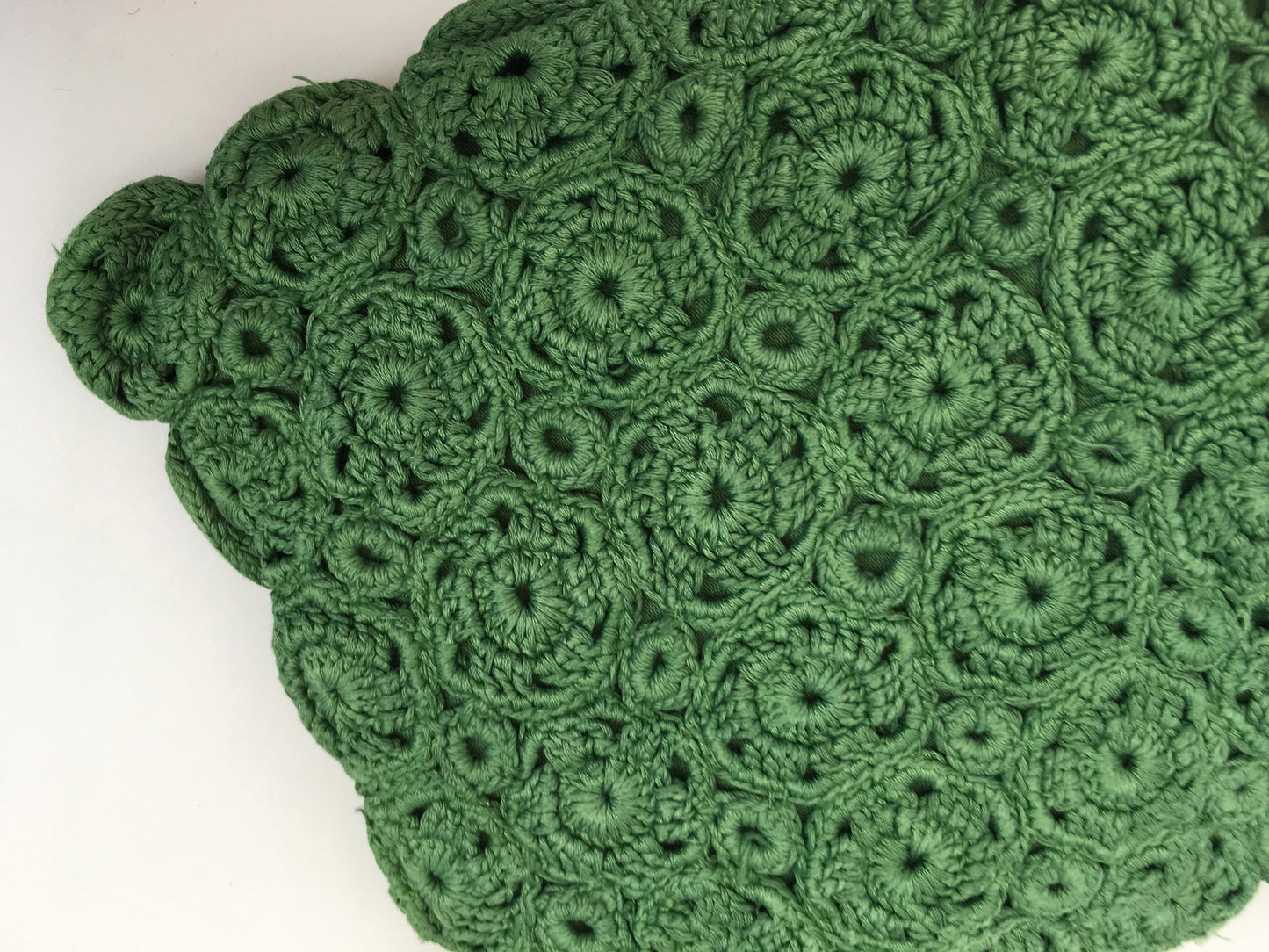 Original 1940s Crochet Clutch Bag - In a Lovely Shade Of Green