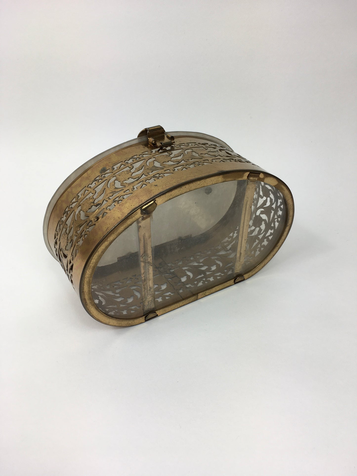 Original 1950’s Lucite & Metal Handbag - With Beautiful Filigree Cutout Detailing