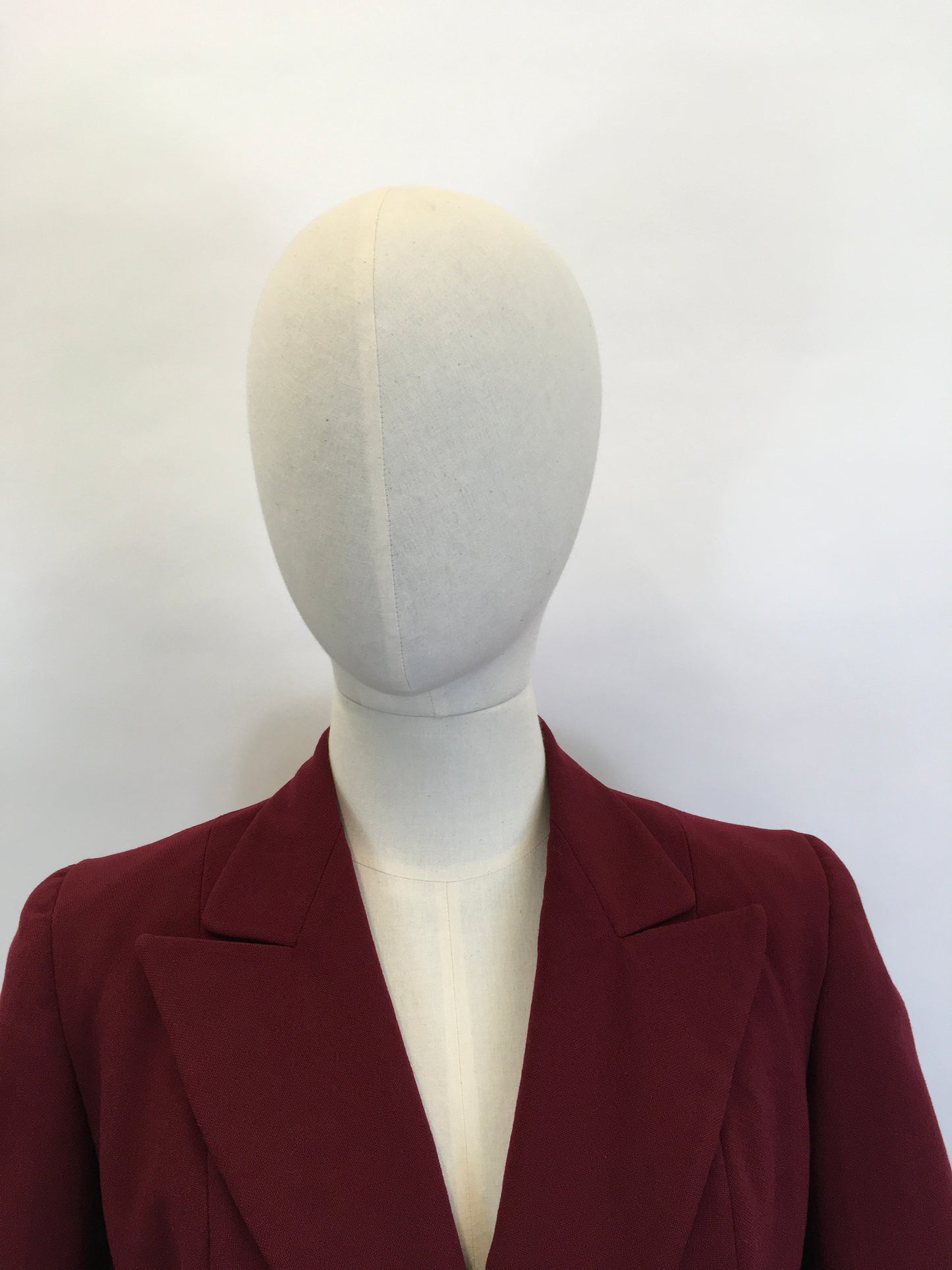 Original 1940’s Beautiful Longline Fitted Jacket - In A Rich Wine Colouring