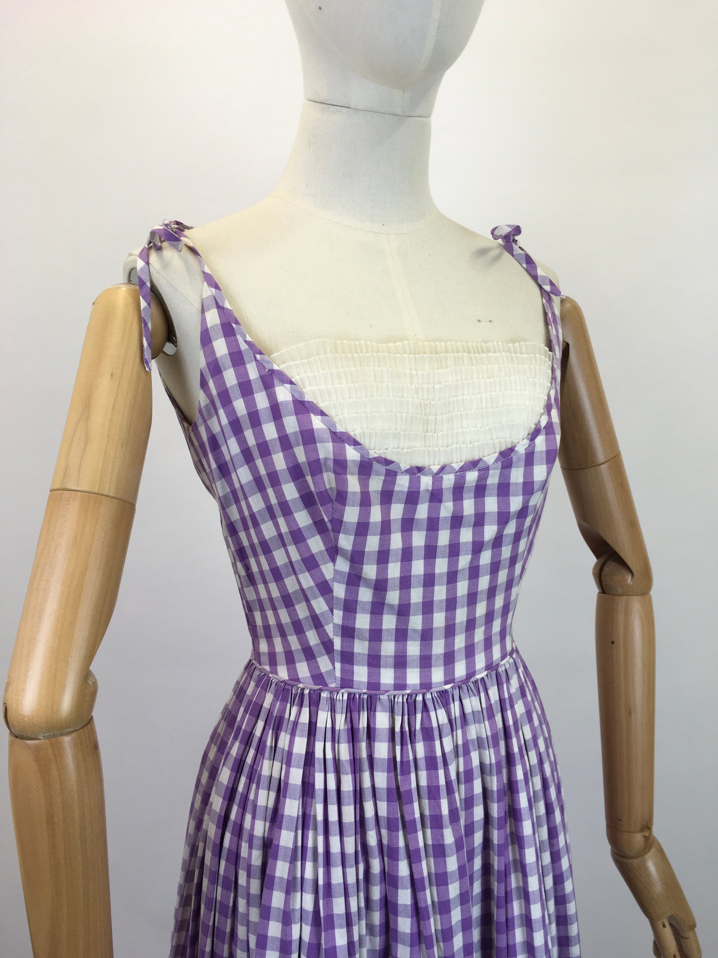 Original 1950's Darling ' Sambo Fashions' Frock - In A Beautiful Purple and White Gingham