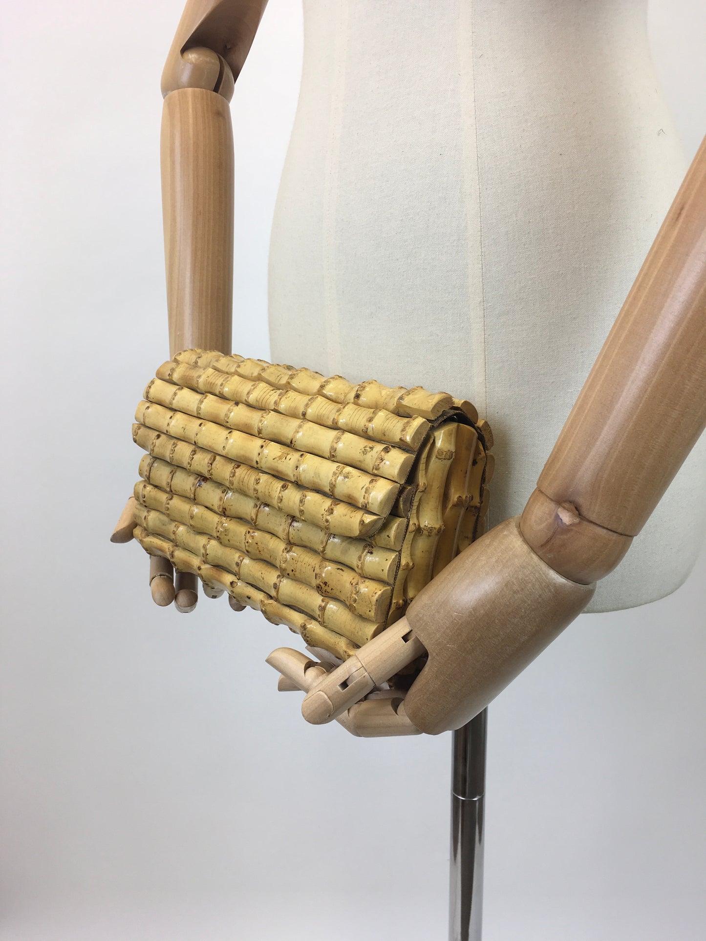 Original 1950's Stunning Bamboo Clutch Handbag - With a Lovely Patina