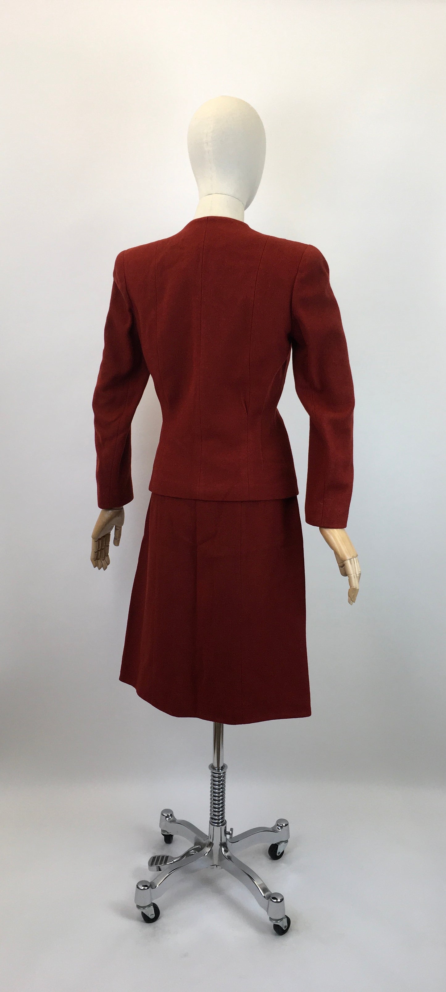 Original 1940's Sensational American Wool 2pc Suit - In A Warm Rust