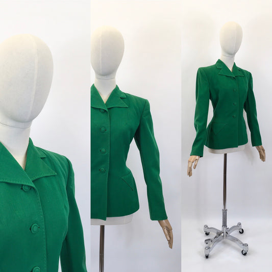 Original 1940's Longline Jacket in Green - By American Label ' Tailorbrooke'