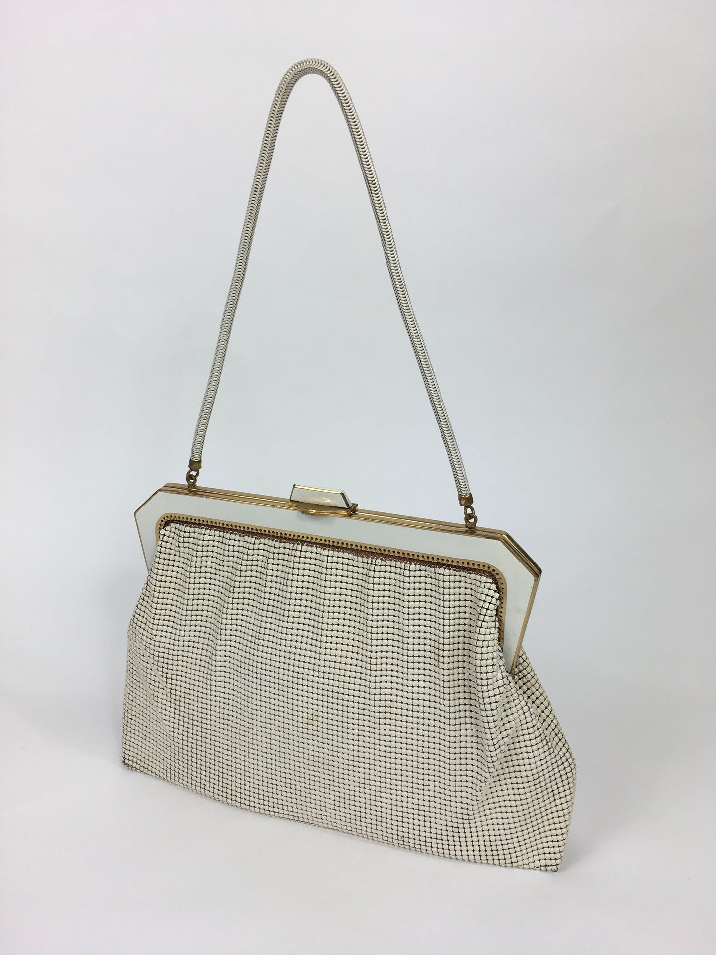 Original Late 1950s Early 1960’s Chain Bag - In a Fabulous Bright White with Lots of Movement