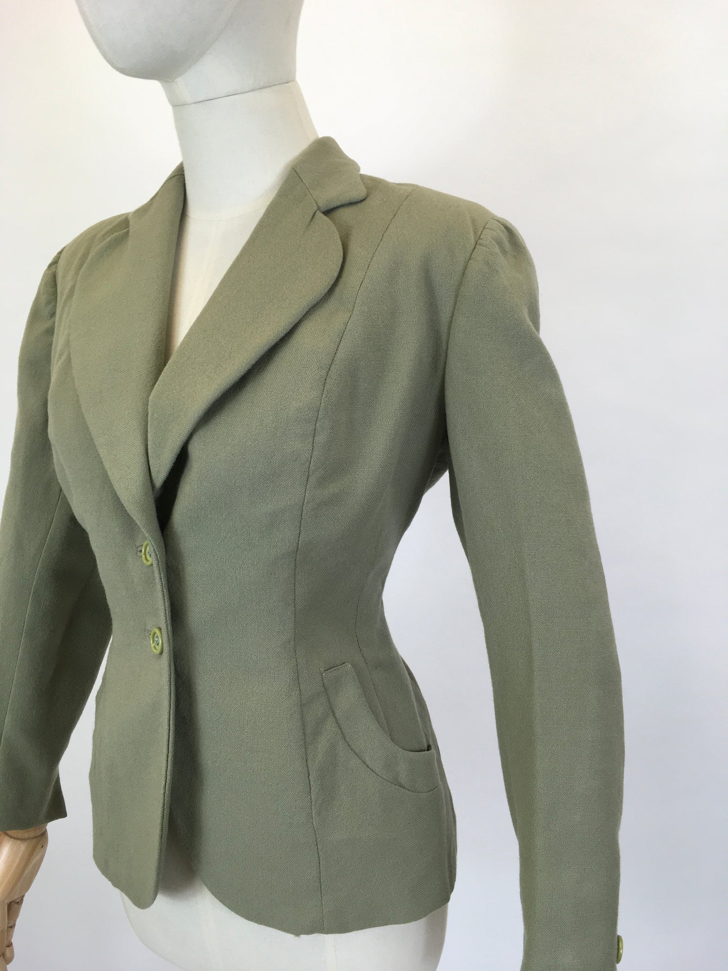 Original late 1940’s early 1950’s Fitted Jacket - In A Lovely Sage Green