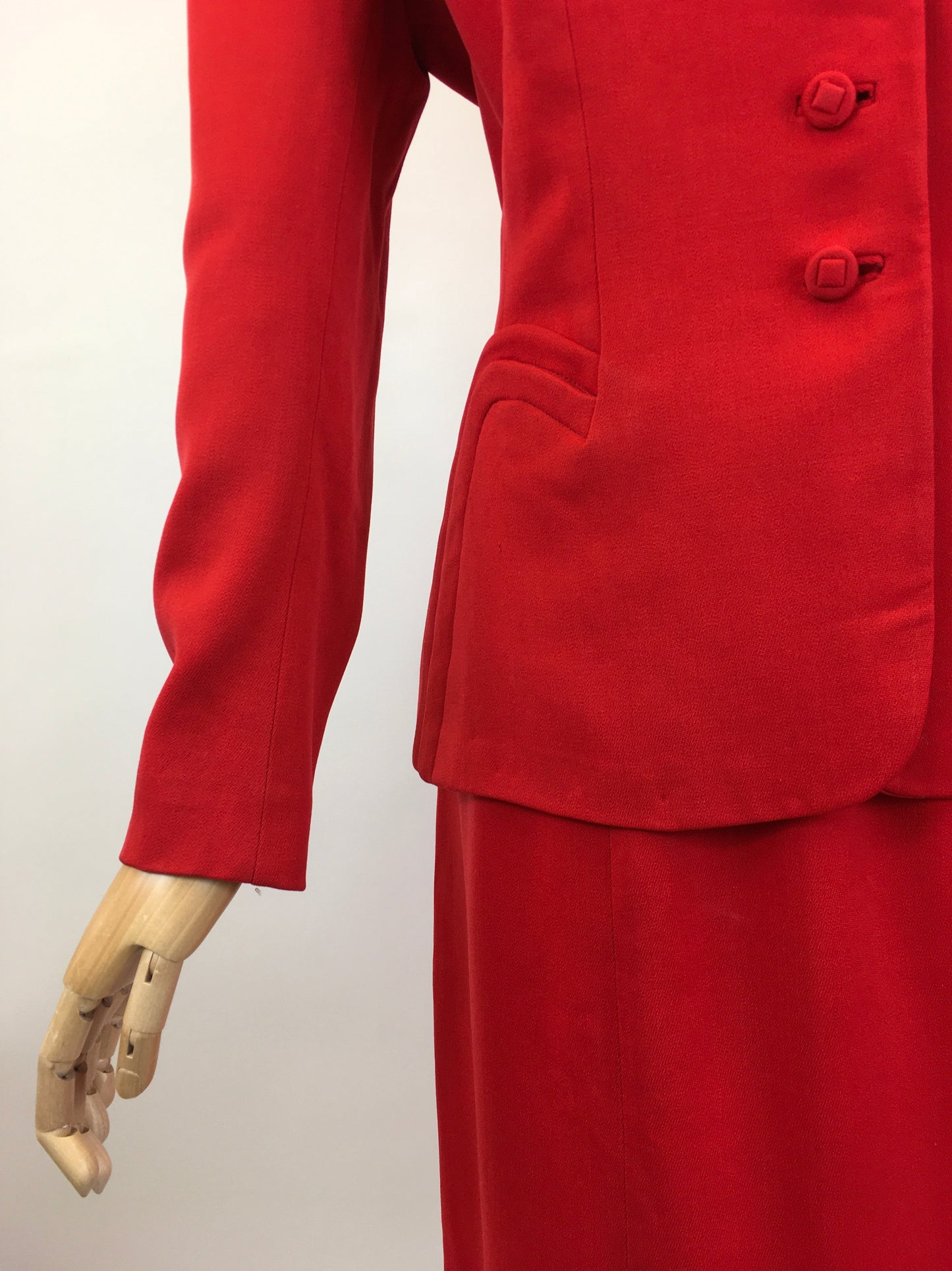 Original 1940's As Is Sublime 2 pc Suit - In Tomato Red