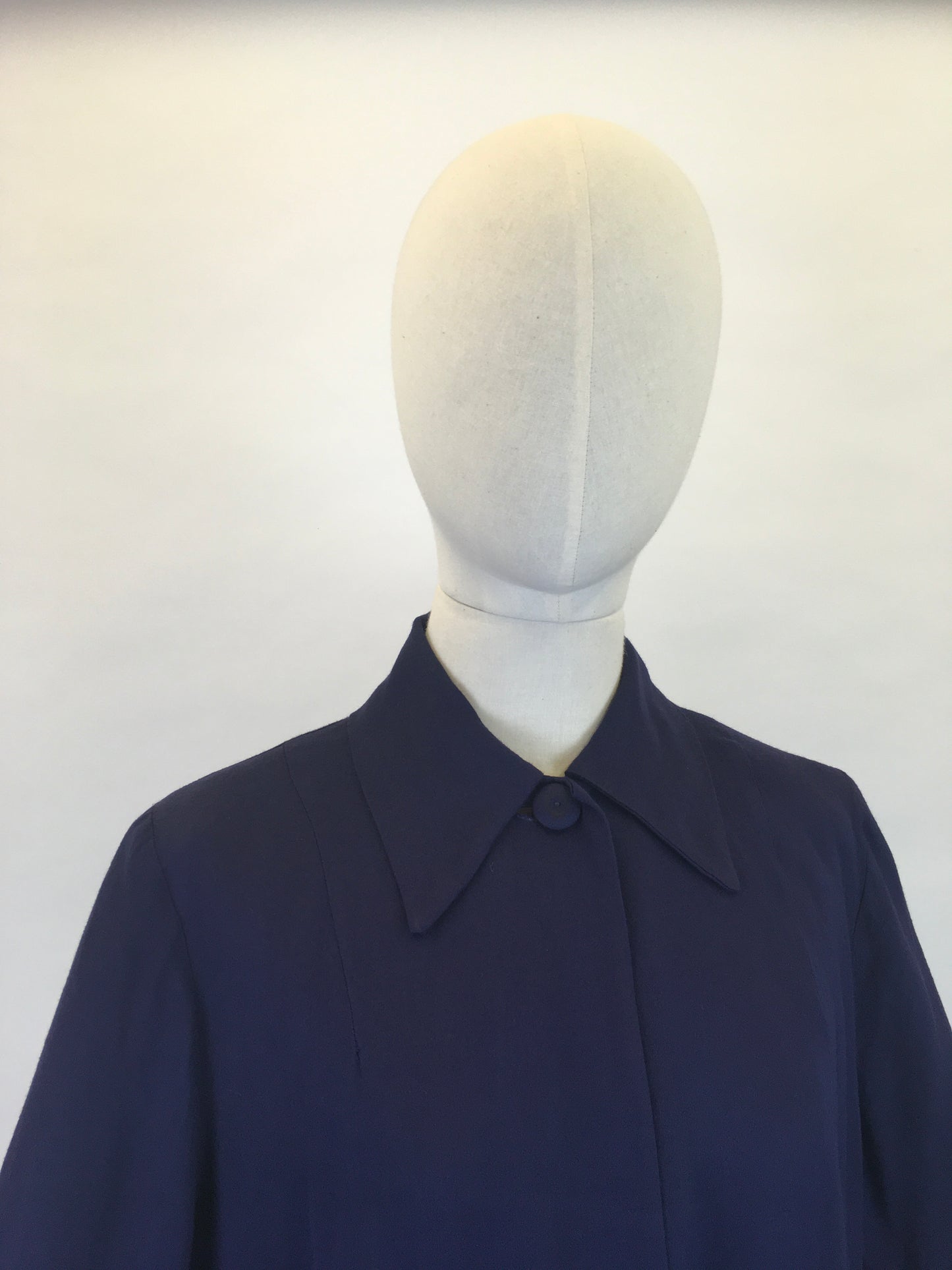 Original 1940s Stunning Navy Swagger Jacket - In a Lightweight Gab Fabric with lovely Button Detailing