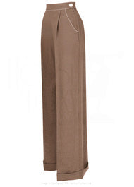House of Foxy 1940’s Hepburn Trousers in Warm Taupe