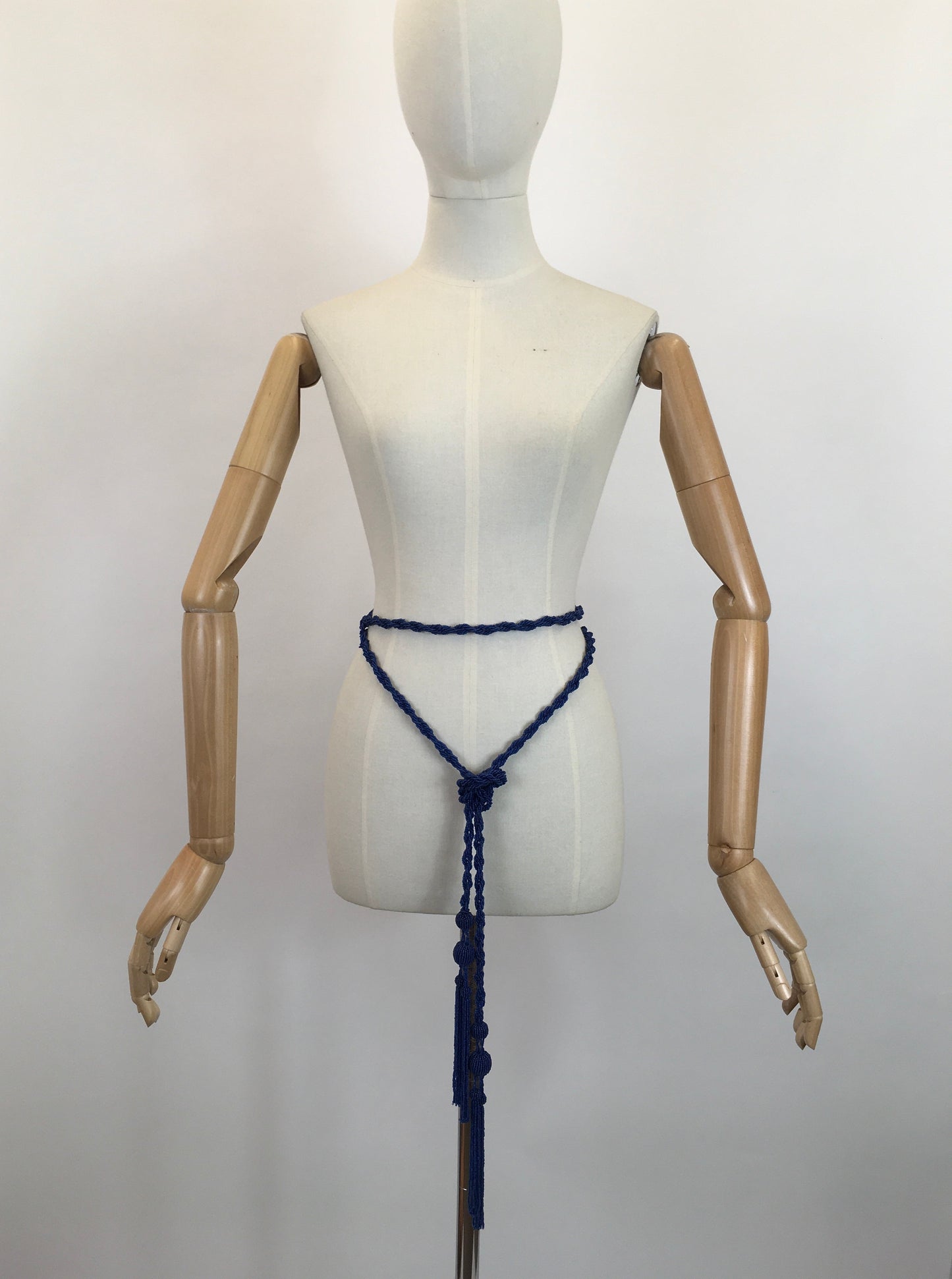 Original 1920's Sublime Beaded Tassel Belt - In a Stunning Cobalt Blue