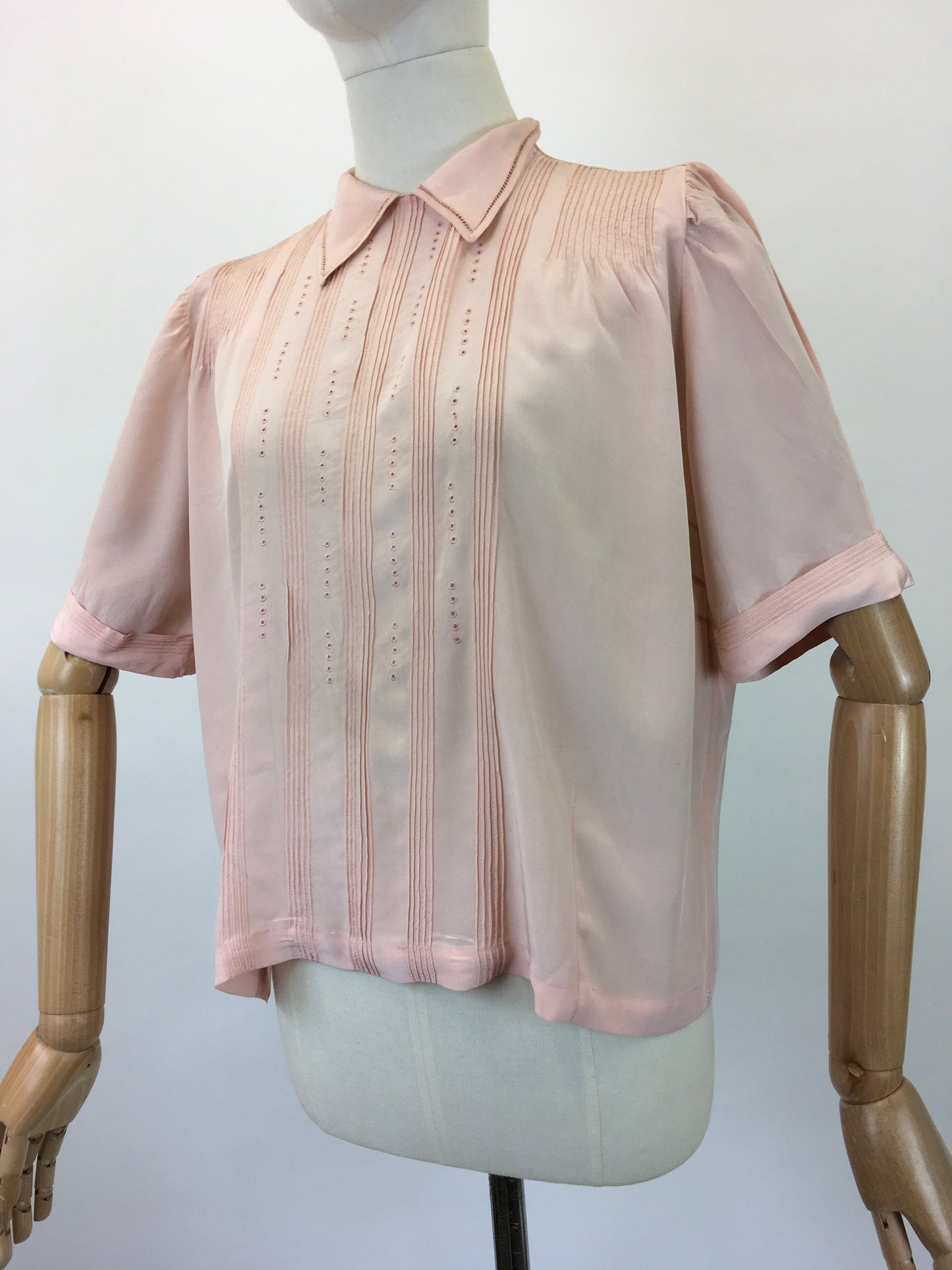 Original 1940's Darling Silk Blouse - In A Powdered Pink