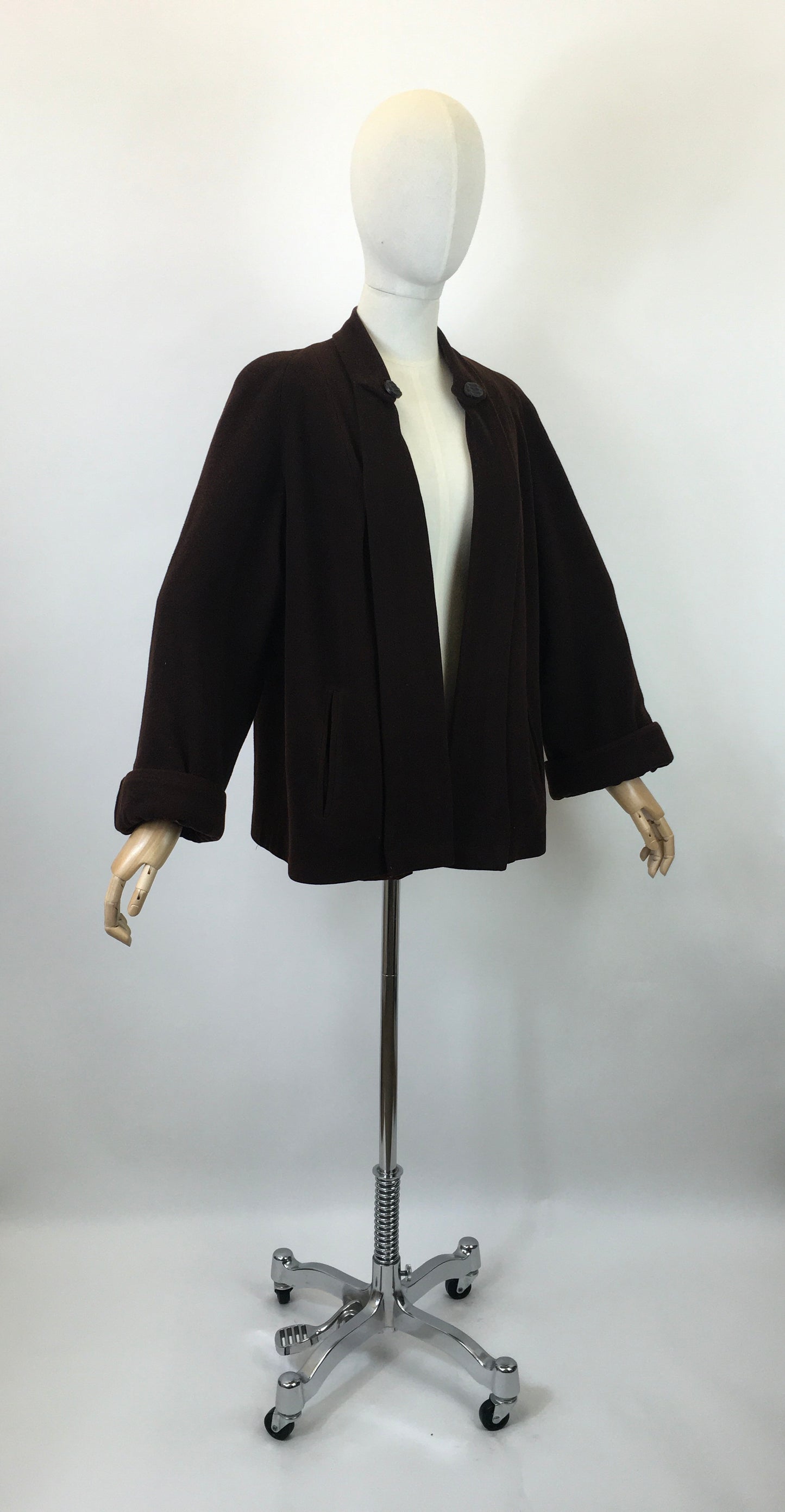 Original 1940’s Fabulous Swing Jacket - In A Warm Chocolate Brown