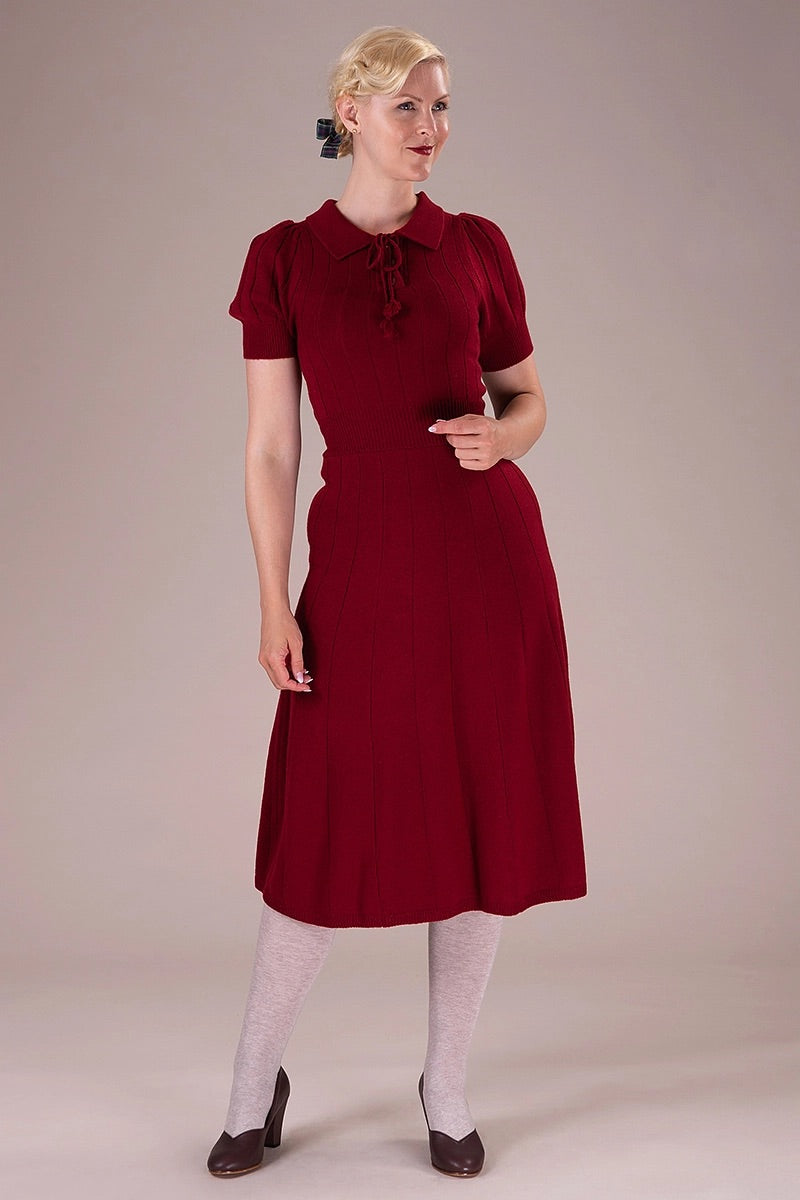 Emmy Designs Peachy Keen Knit Dress in Burgundy