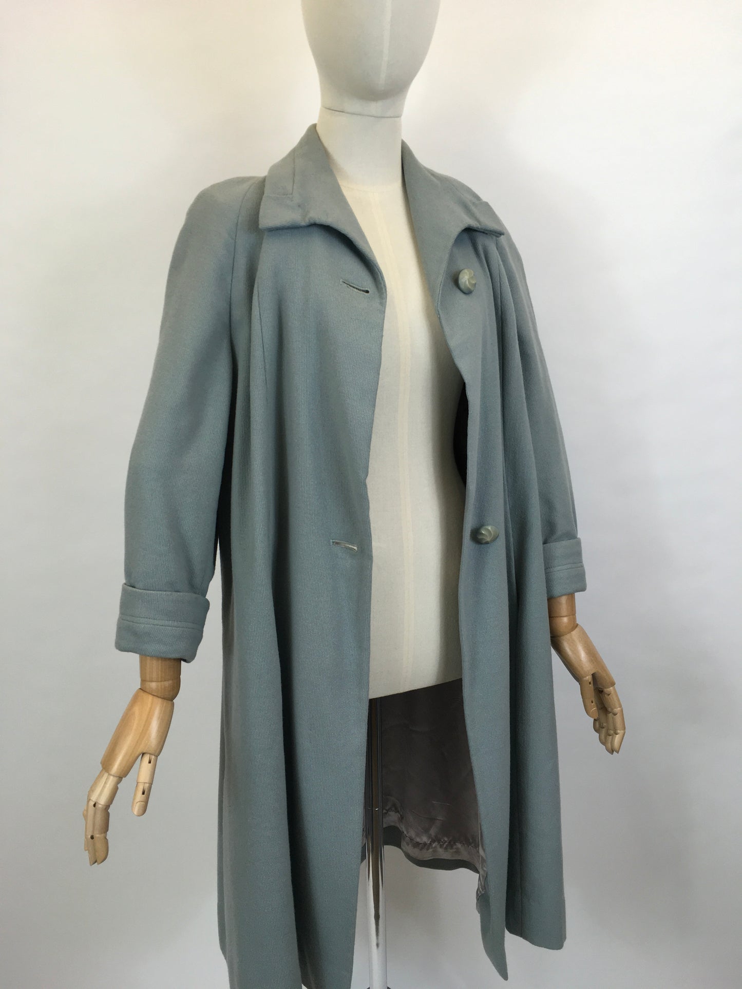 Original 1950’s Darling Pale Blue Swing Coat - With A Classic Easy to Wear 50’s Silhouette