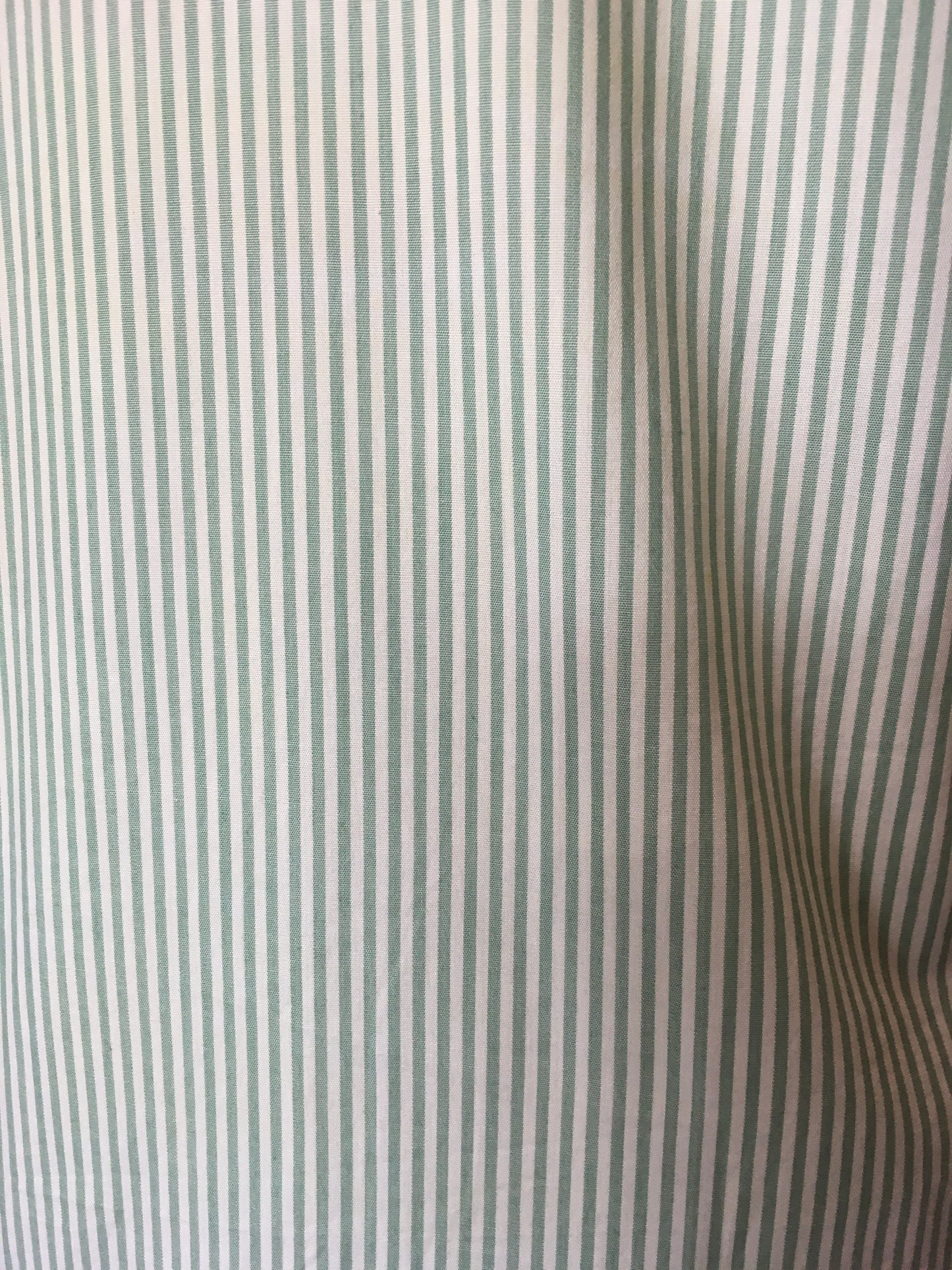 Original Gents Collarless Shirt with Double Cuff - In a Lovely Green and White Stripe